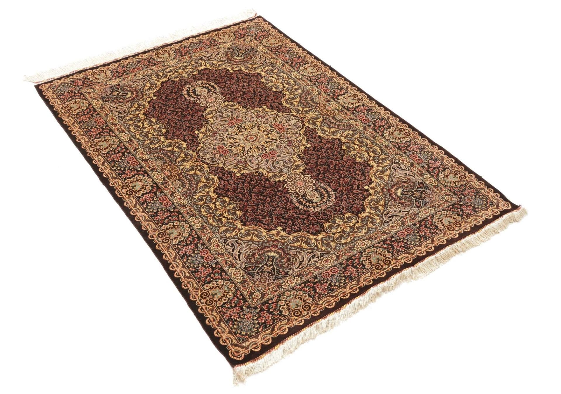 Handgeknüpfter Ghom Perserteppich 106 × 148 cm