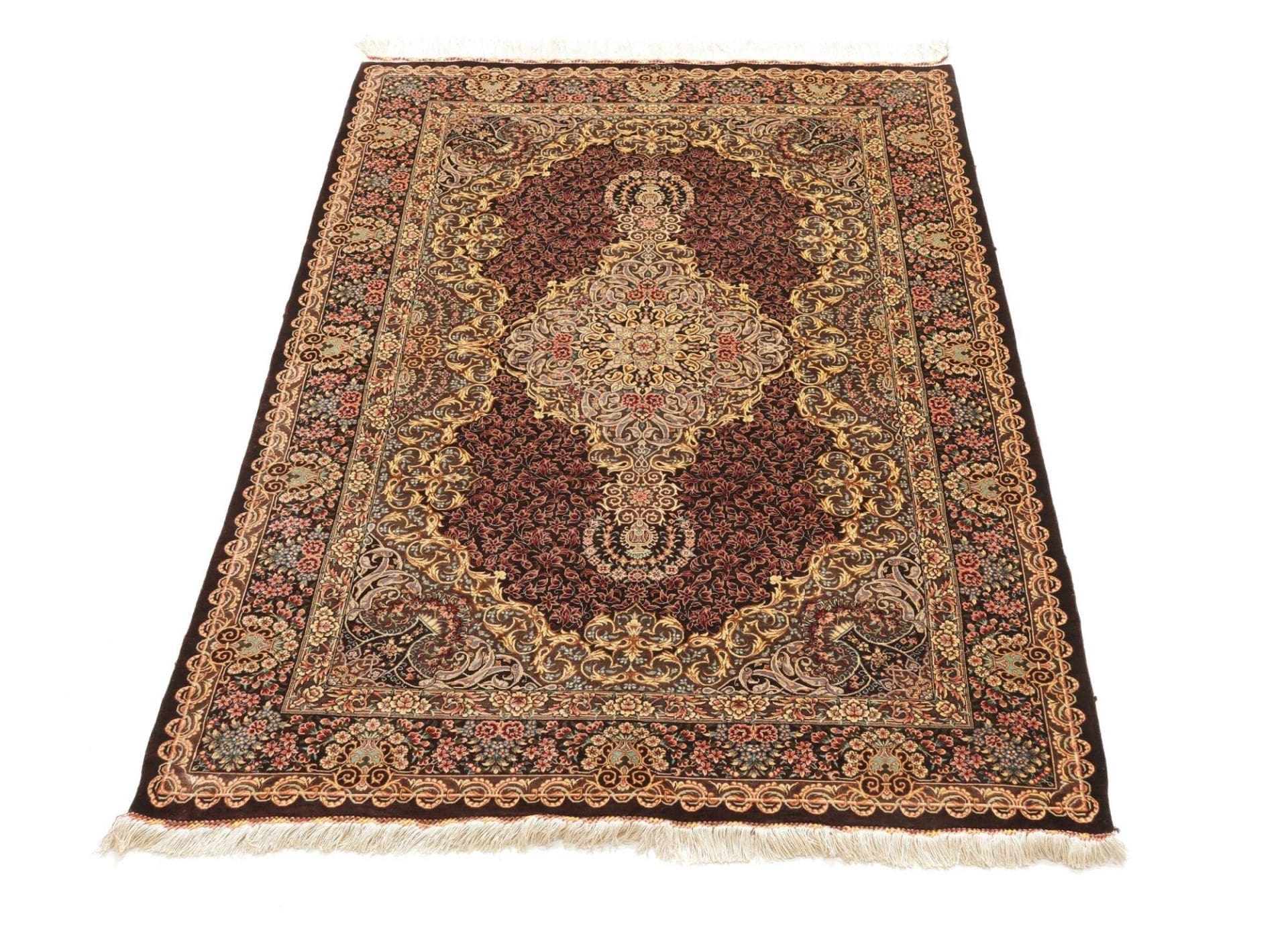 Handgeknüpfter Ghom Perserteppich 106 × 148 cm