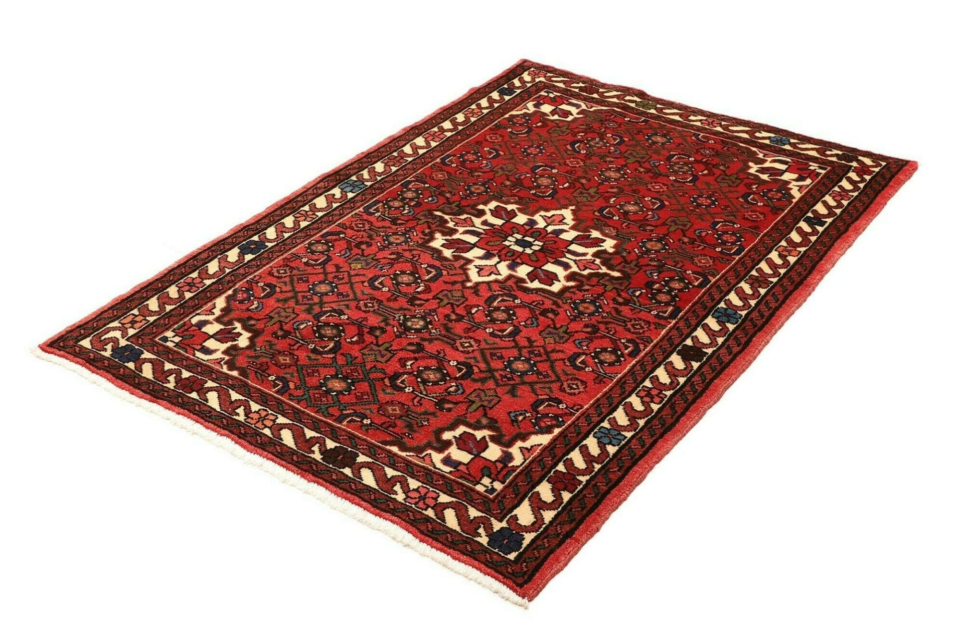 Hamadan Perserteppich 107 × 148 cm aus Wolle, handgeknüpft