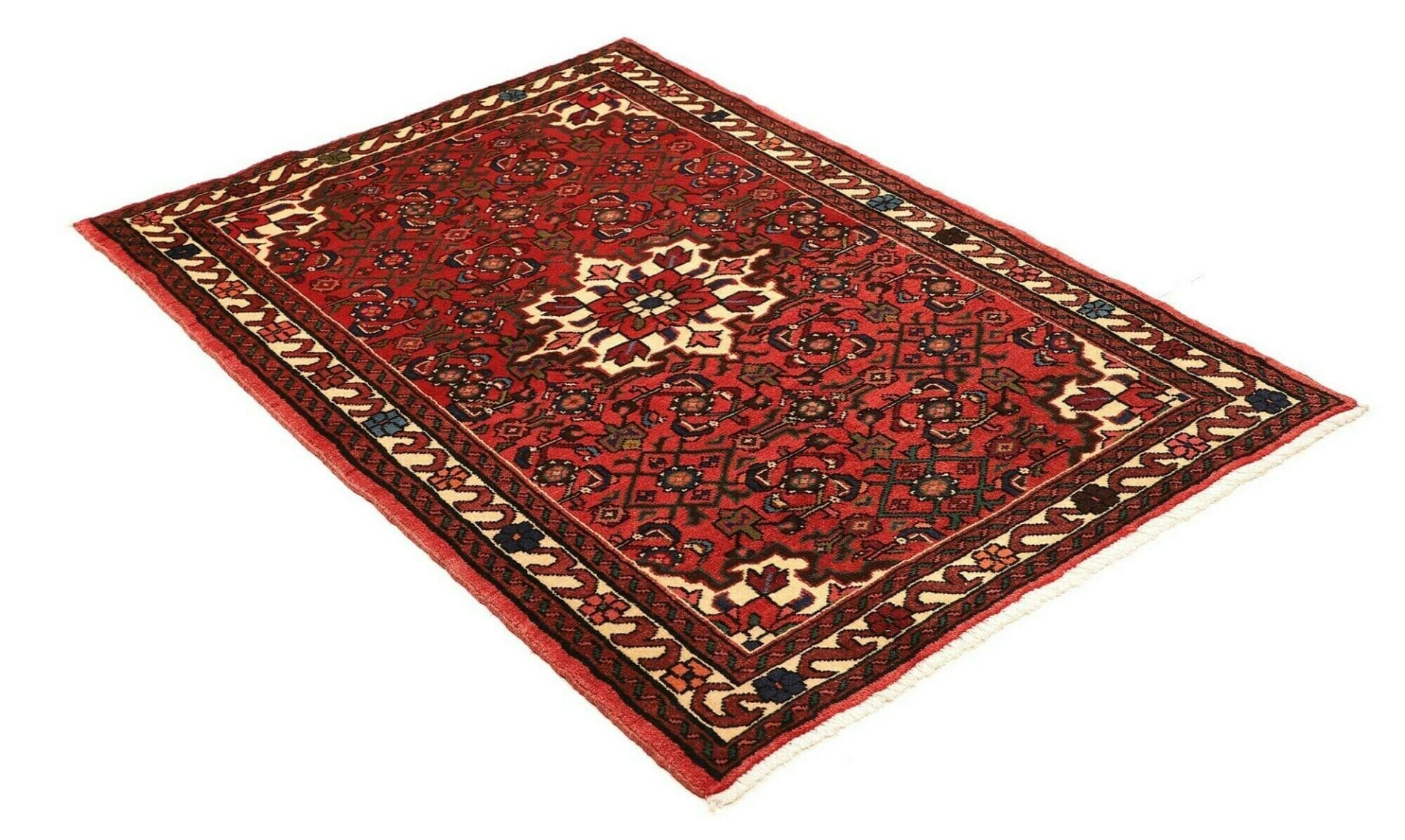 Hamadan Perserteppich 107 × 148 cm aus Wolle, handgeknüpft