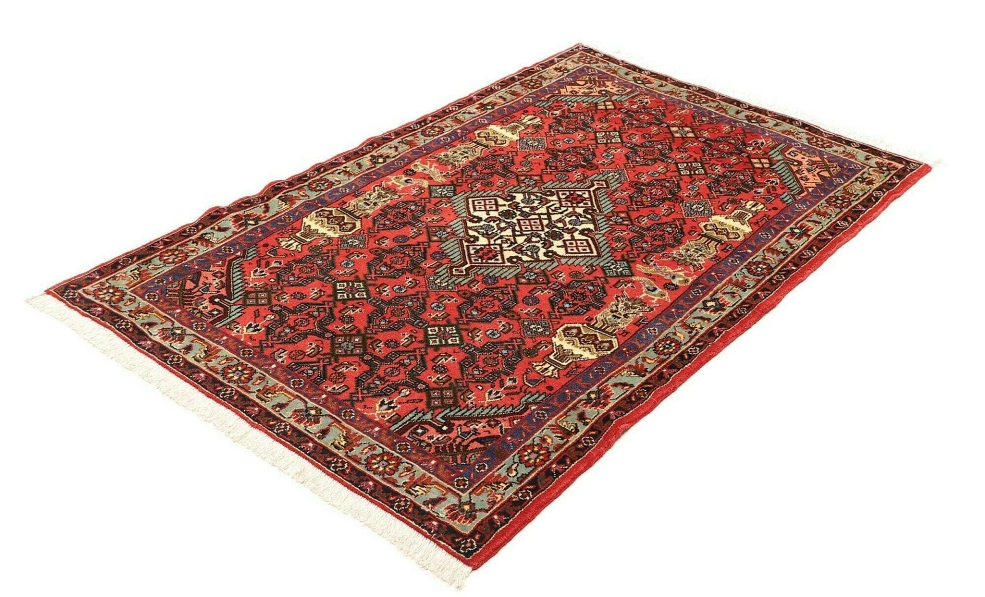 Hamadan Herati Perserteppich 101 × 150 cm aus Wolle, handgeknüpft