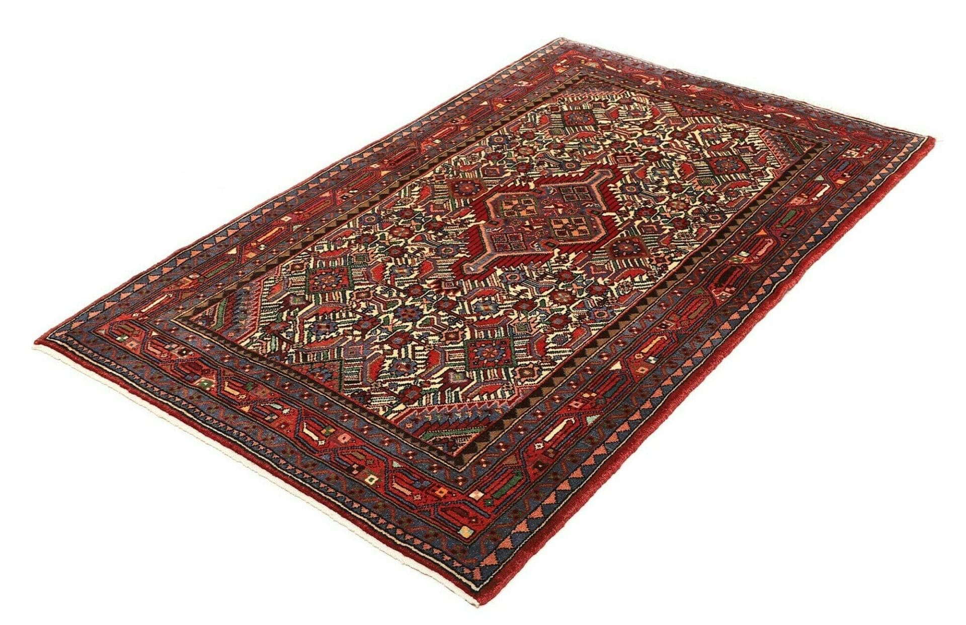 Hamadan Perserteppich 113 × 172 cm aus Wolle, handgeknüpft