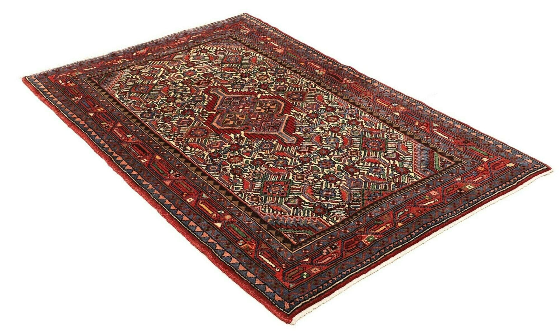Hamadan Perserteppich 113 × 172 cm aus Wolle, handgeknüpft