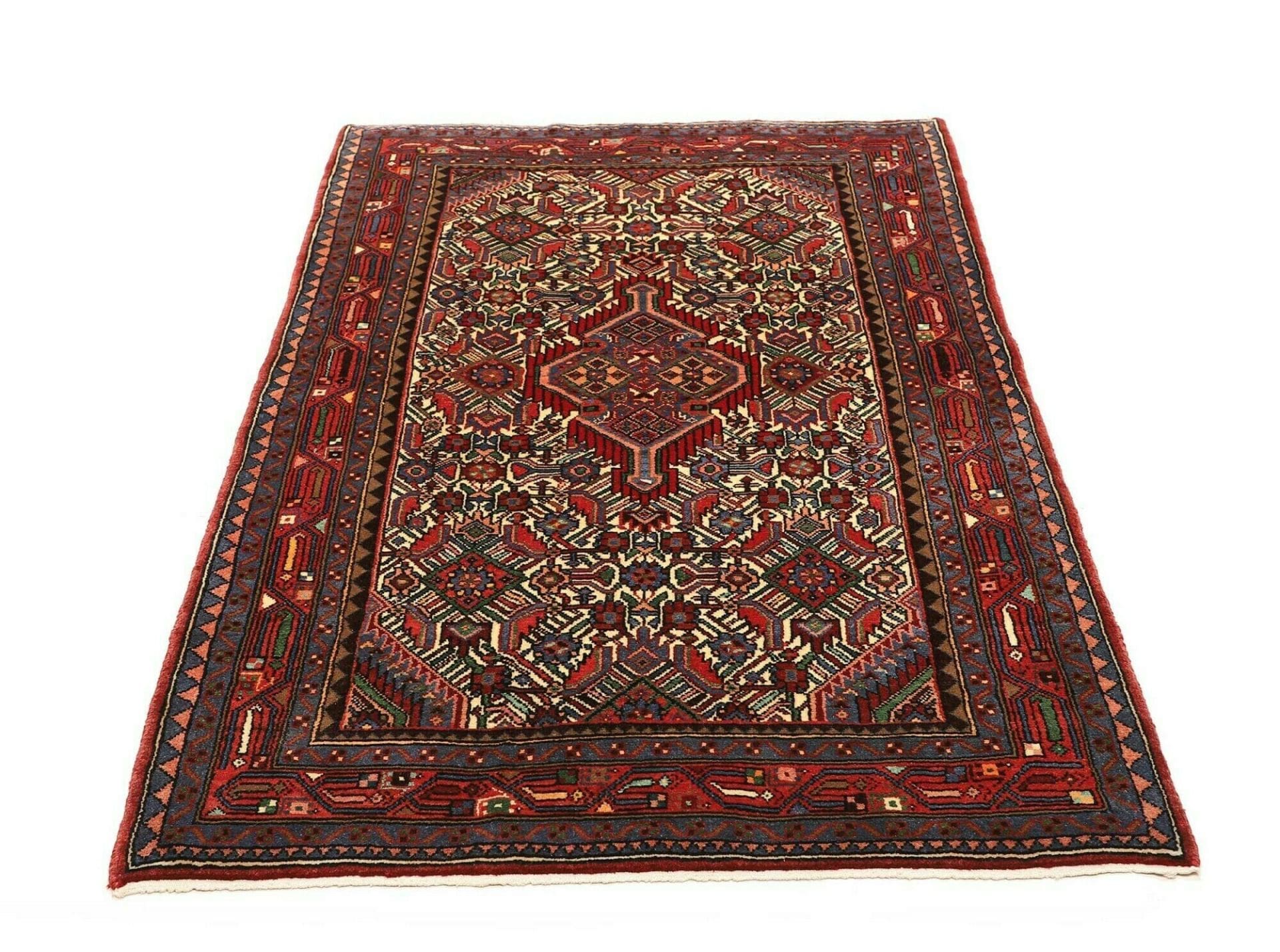 Hamadan Perserteppich 113 × 172 cm aus Wolle, handgeknüpft