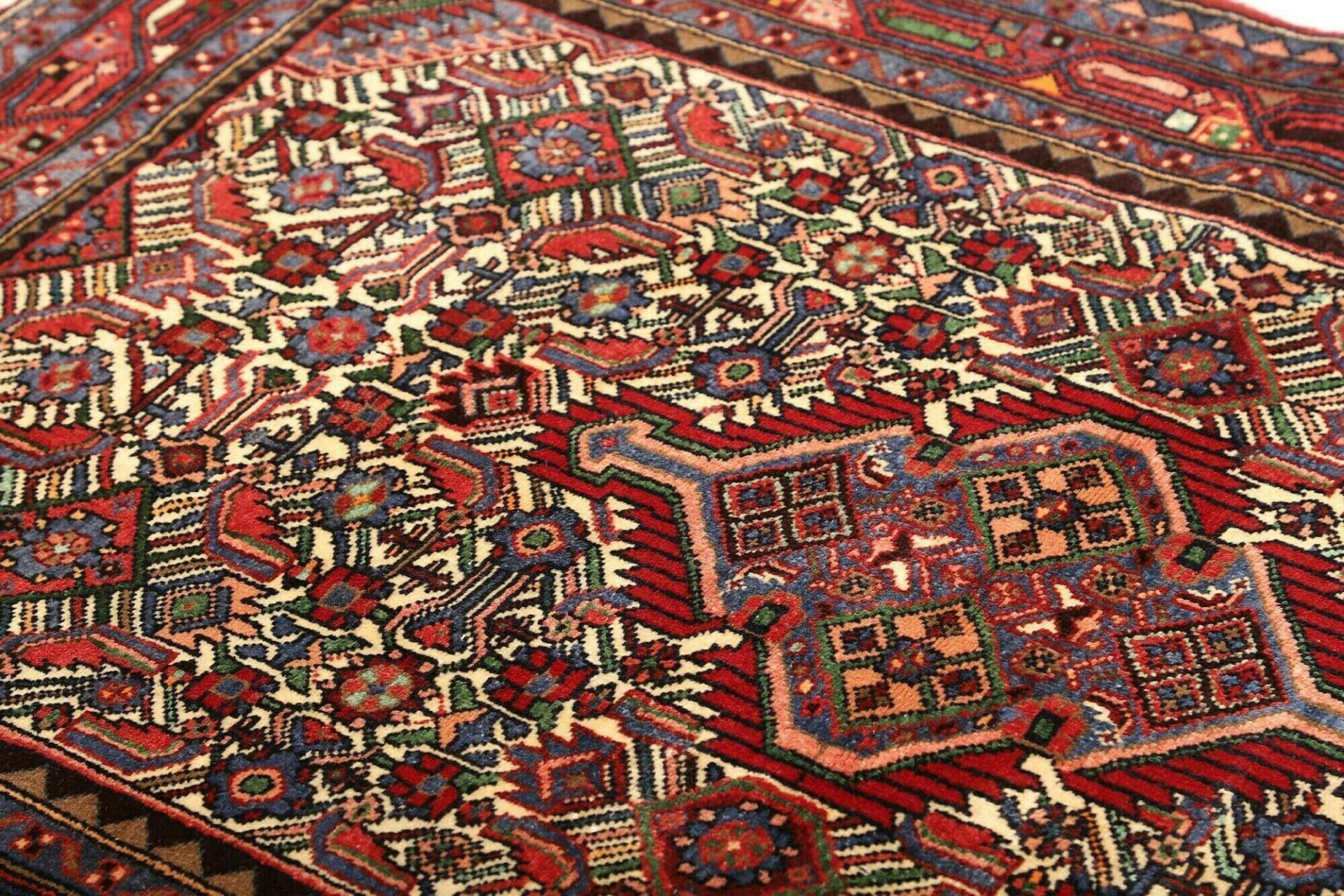 Hamadan Perserteppich 113 × 172 cm aus Wolle, handgeknüpft