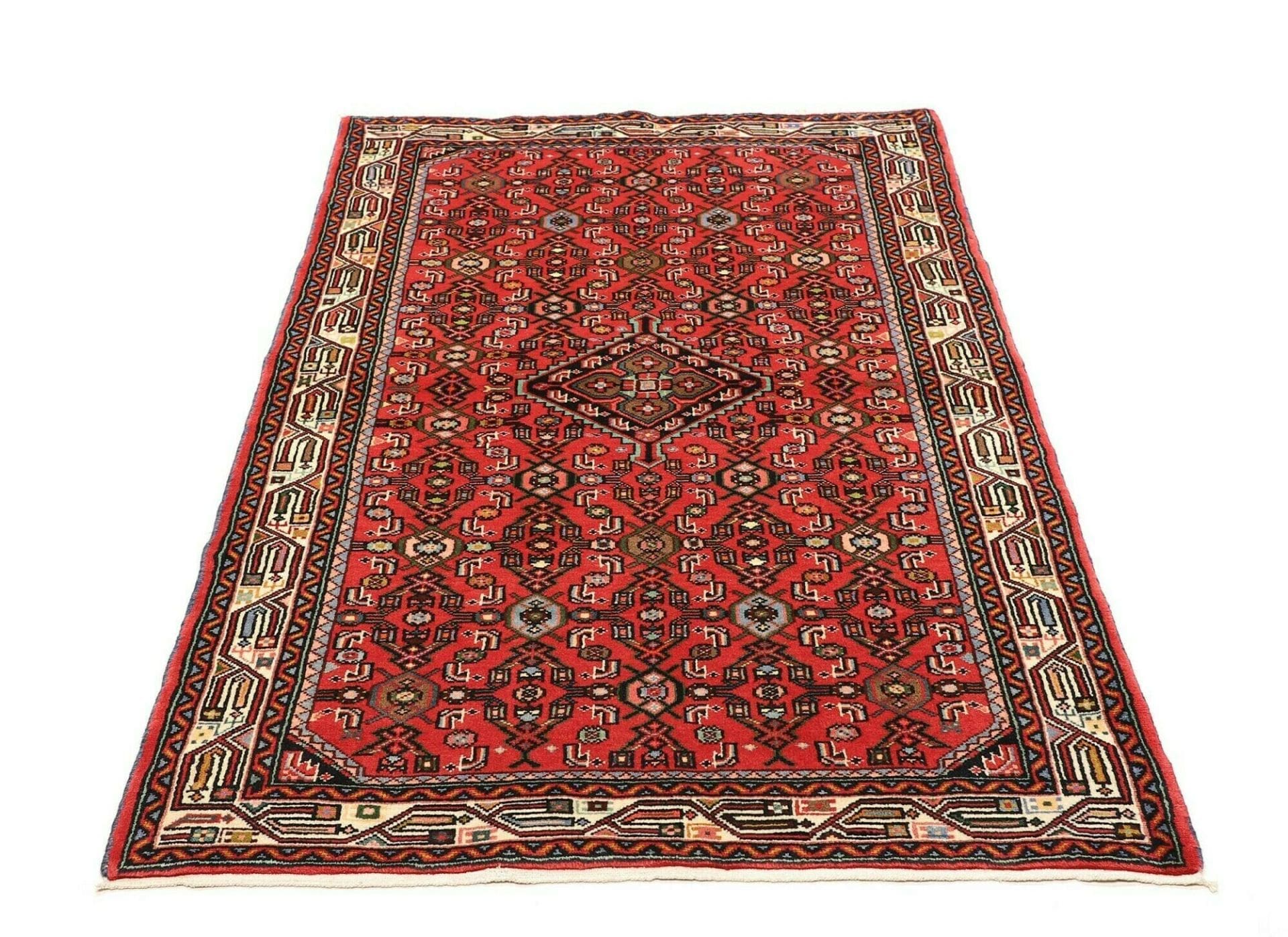 Handgeknüpfter Hamadan Herati Perserteppich 104 × 160 cm