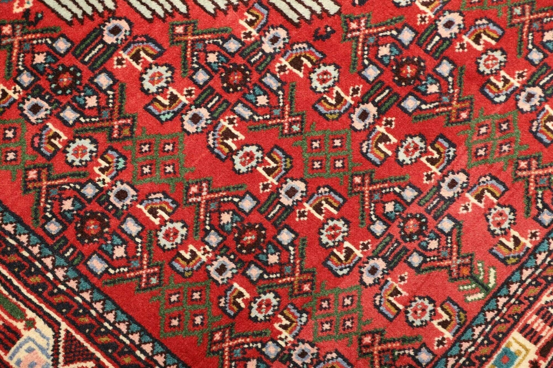 Handgeknüpfter Hamadan Herati Perserteppich 111 × 148 cm