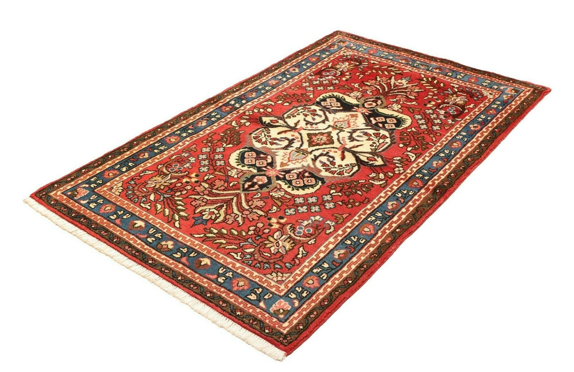 Handgeknüpfter Hamadan Herati Perserteppich, 113 × 166 cm, Wolle