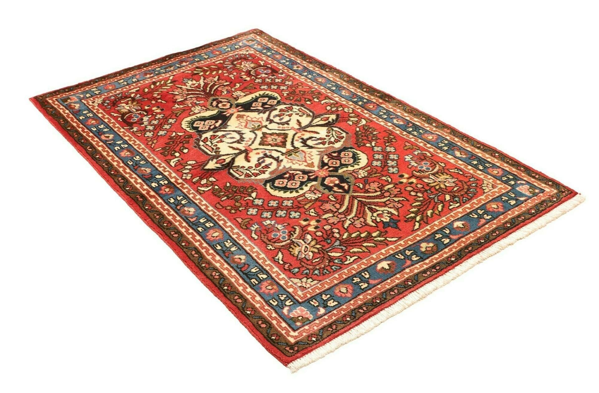 Handgeknüpfter Hamadan Herati Perserteppich, 113 × 166 cm, Wolle