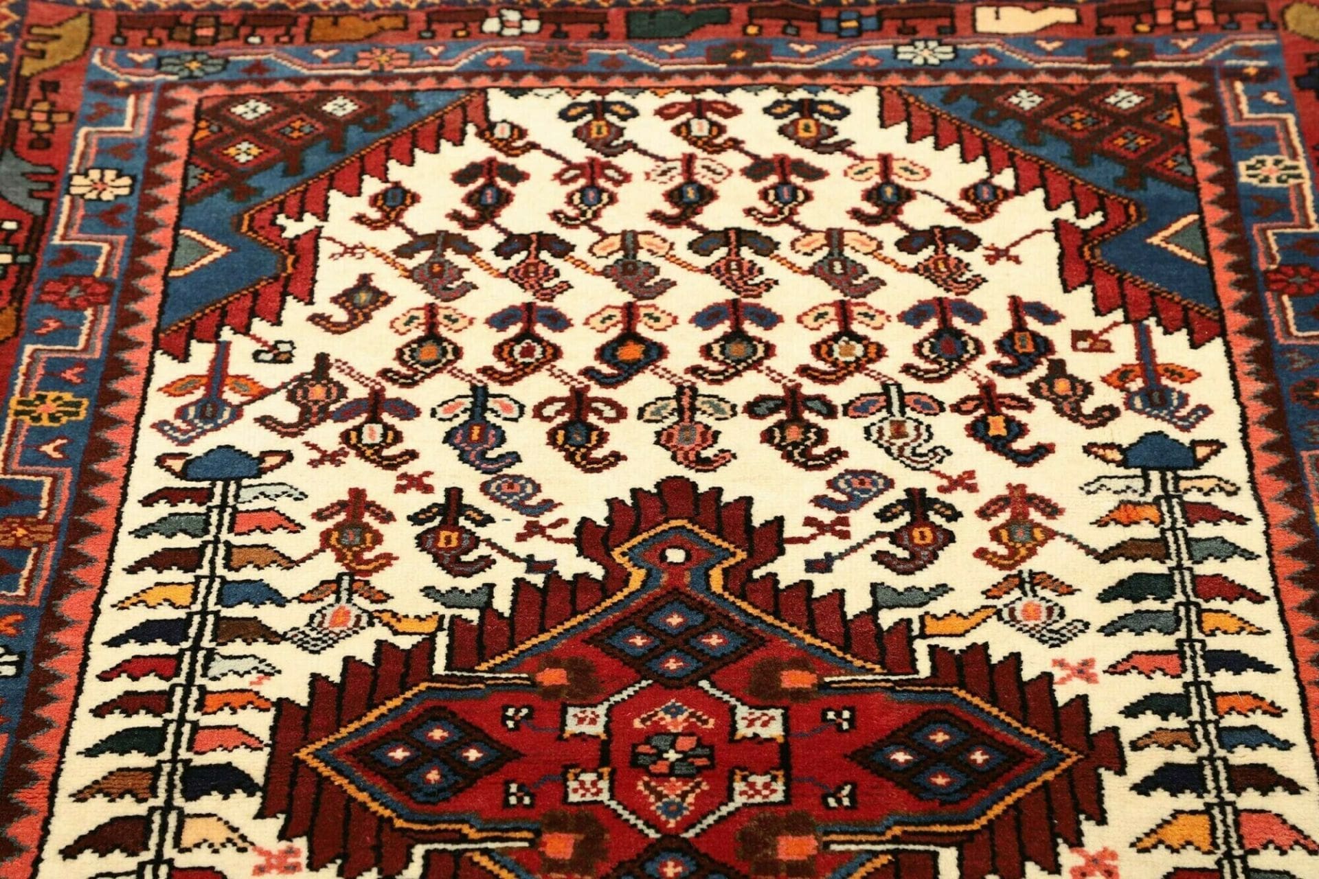 Handgeknüpfter Hamadan Herati Perserteppich, 106 × 162 cm, Wolle