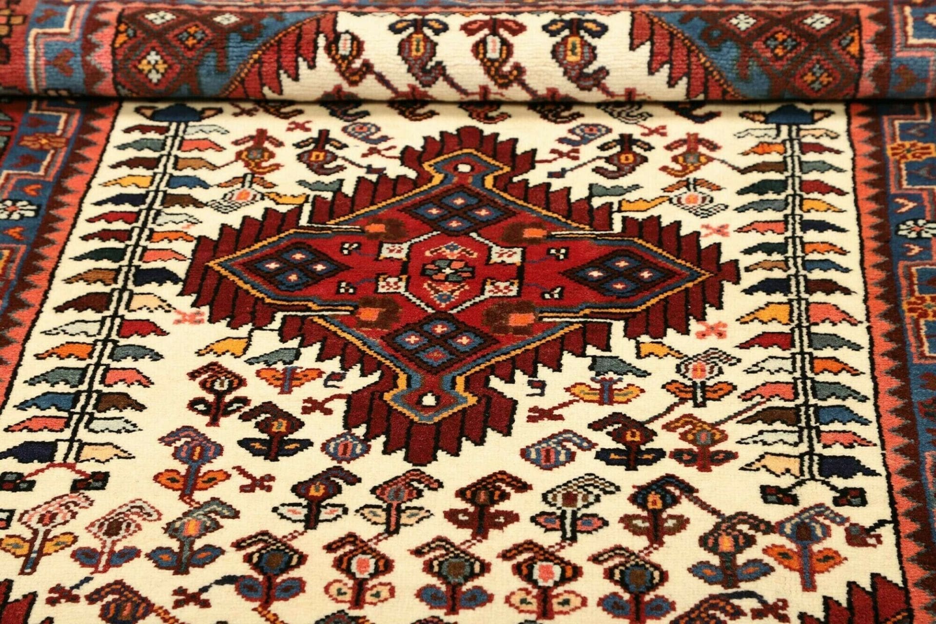 Handgeknüpfter Hamadan Herati Perserteppich, 106 × 162 cm, Wolle