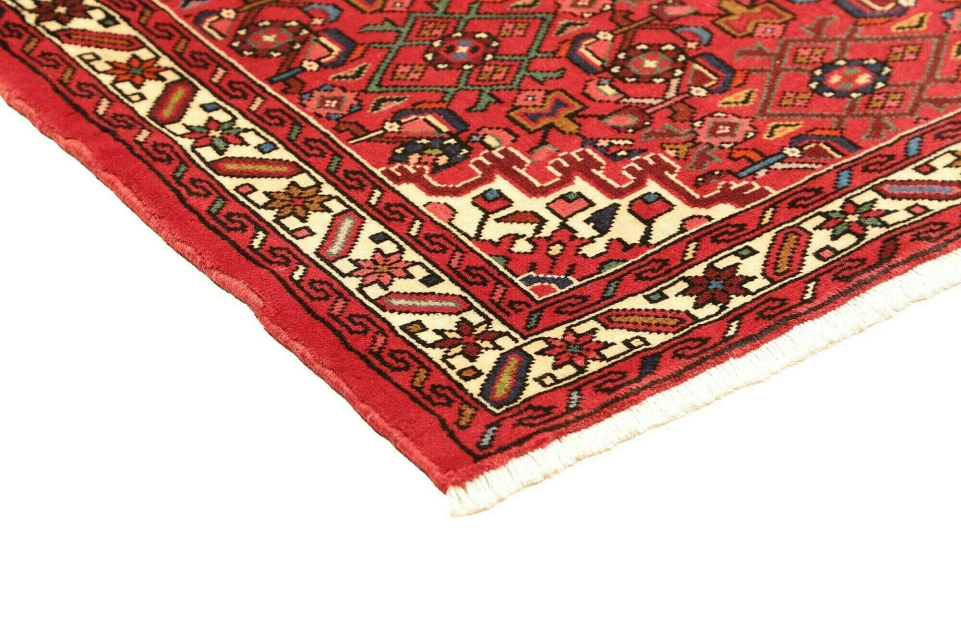 handgeknupfter-hamadan-teppich-105-x-147cm-schurwolle-blau-rot-4 Hamadan Perserteppich aus Iran, 105 × 147 cm