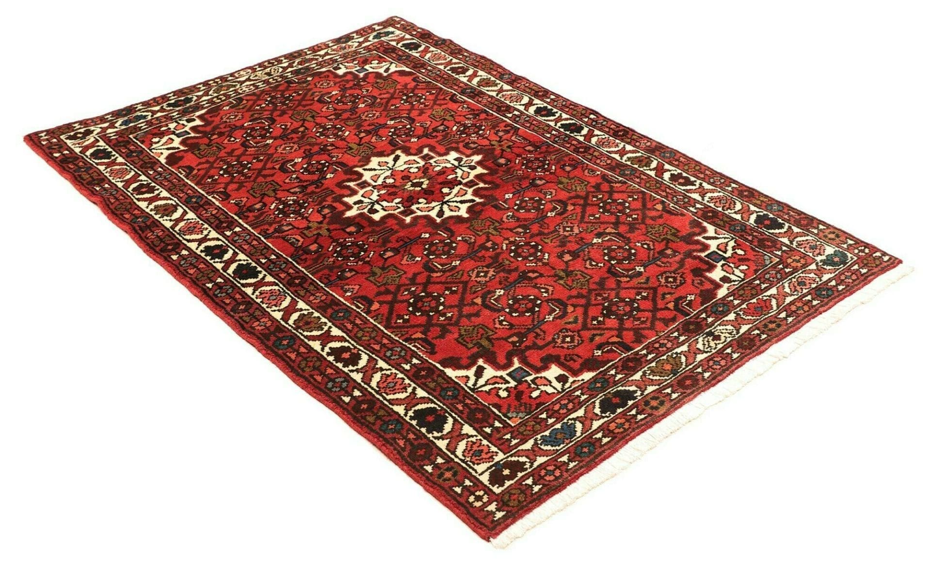 orientteppich-hamadan-107-x-155-cm-in-blau-rot-handgeknupft-2 Hamadan Perserteppich aus Iran, 107 × 155 cm