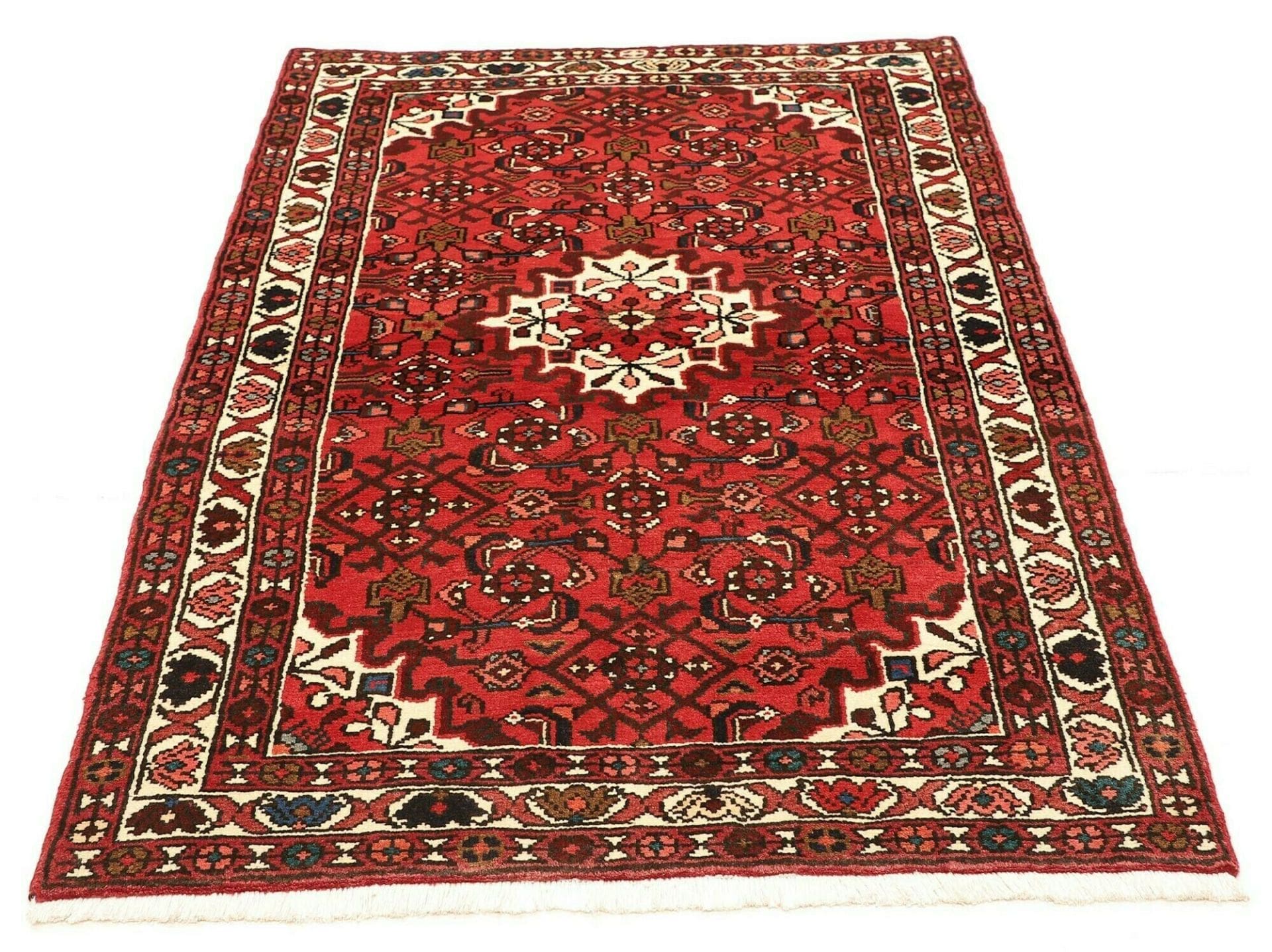 orientteppich-hamadan-107-x-155-cm-in-blau-rot-handgeknupft-3 Hamadan Perserteppich aus Iran, 107 × 155 cm