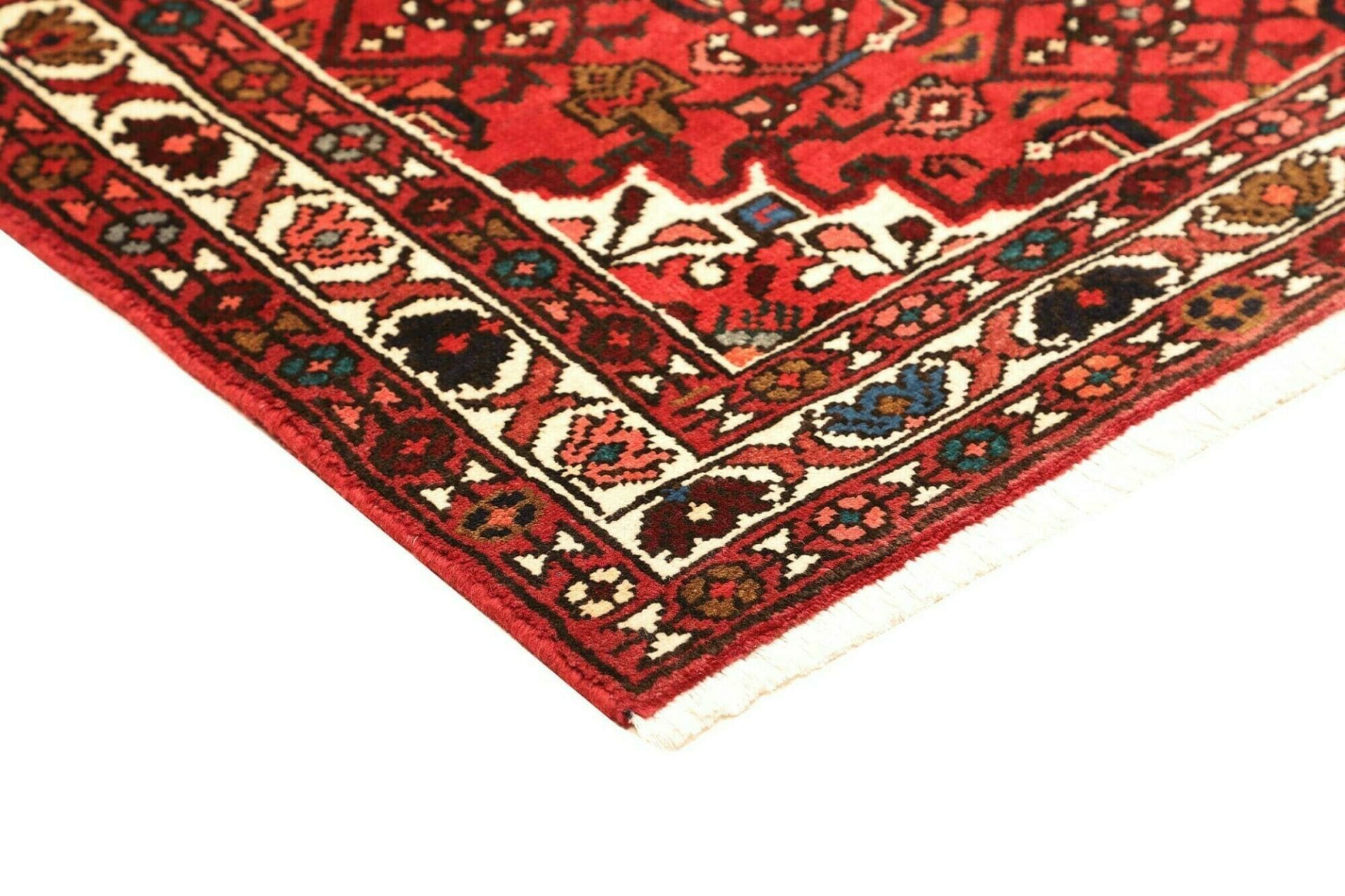 orientteppich-hamadan-107-x-155-cm-in-blau-rot-handgeknupft-4 Hamadan Perserteppich aus Iran, 107 × 155 cm