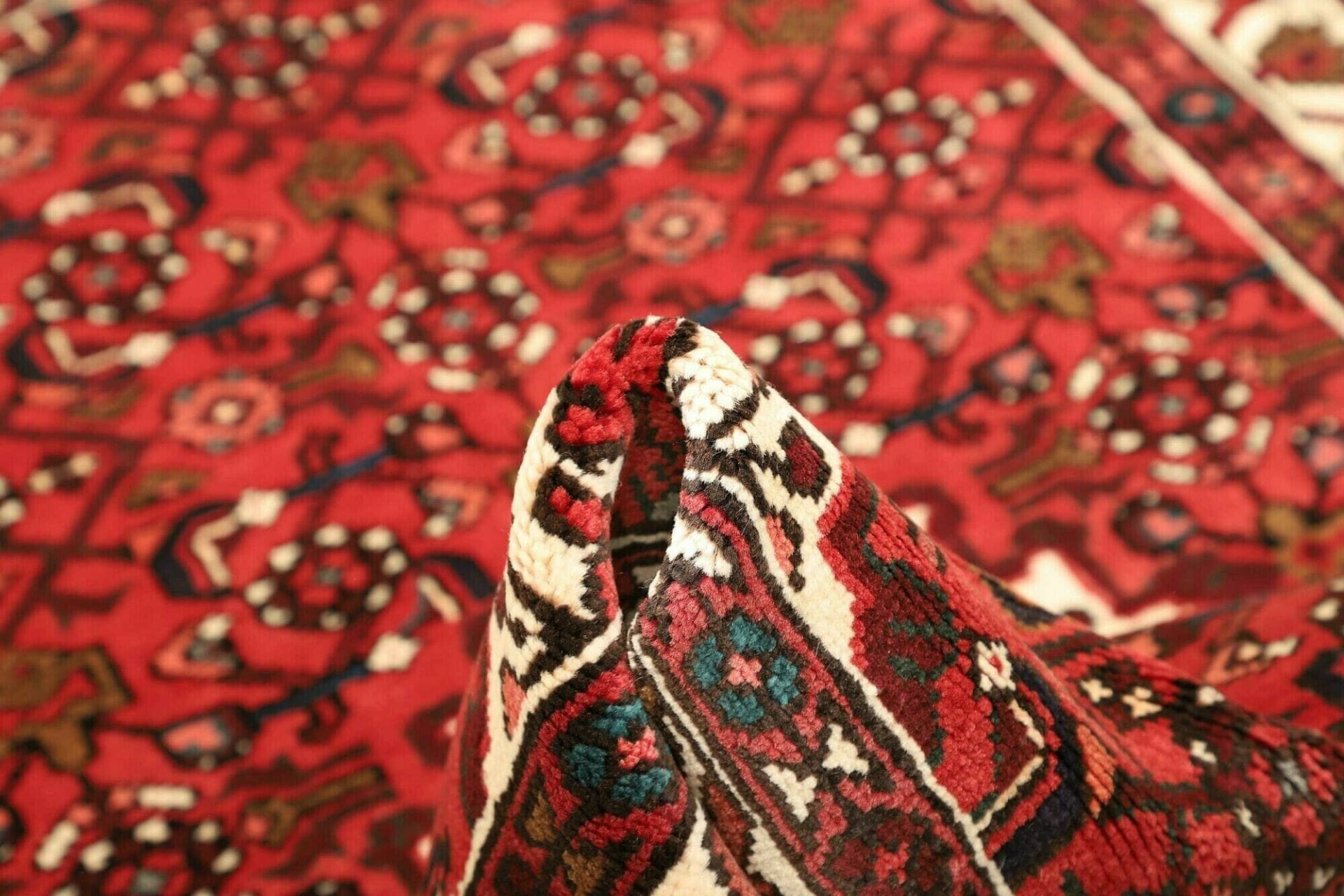 orientteppich-hamadan-107-x-155-cm-in-blau-rot-handgeknupft-8 Hamadan Perserteppich aus Iran, 107 × 155 cm