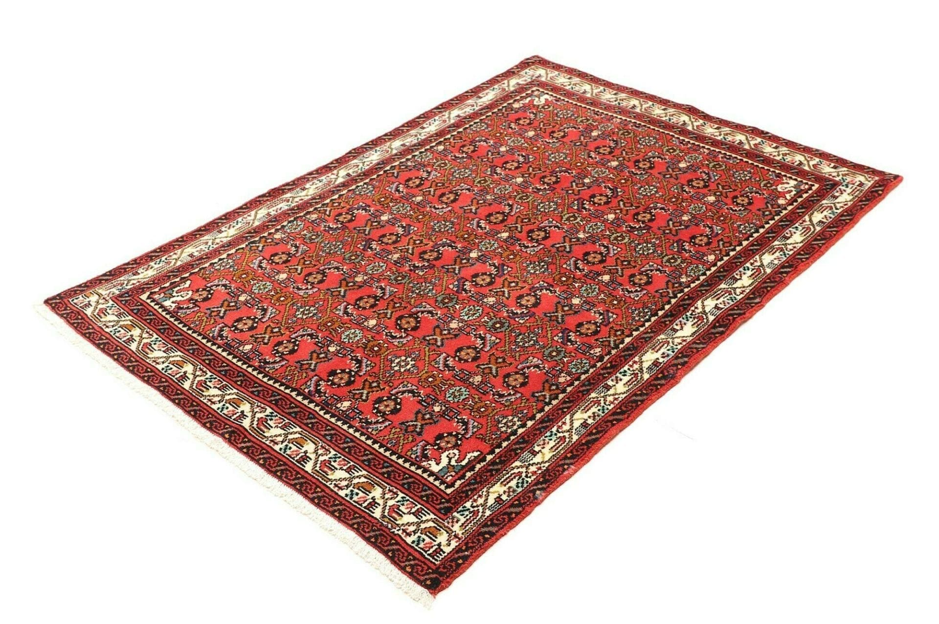 Handgeknüpfter Hamadan Herati Perserteppich 102 × 149 cm
