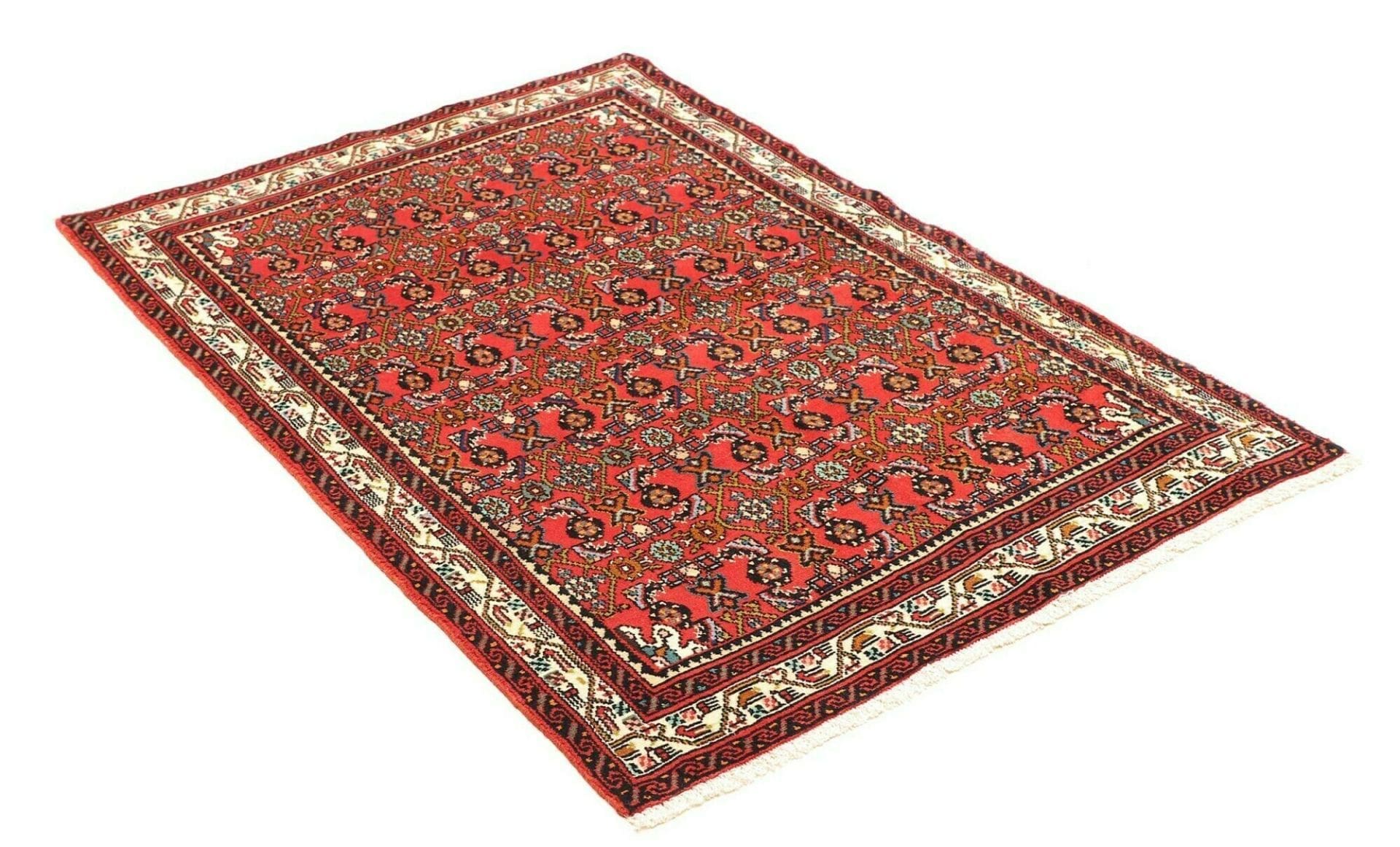 Handgeknüpfter Hamadan Herati Perserteppich 102 × 149 cm