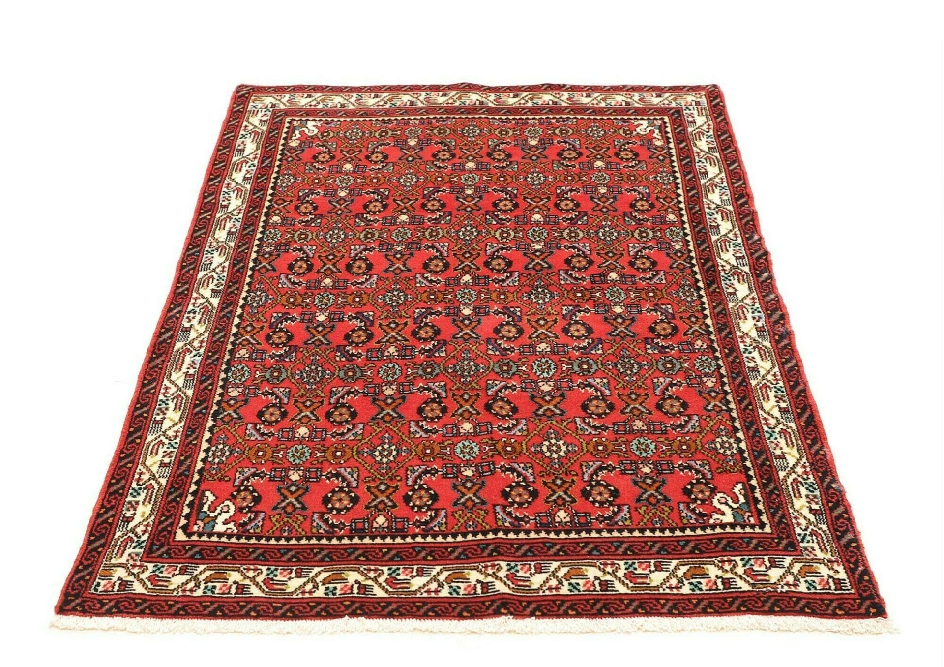 Handgeknüpfter Hamadan Herati Perserteppich 102 × 149 cm