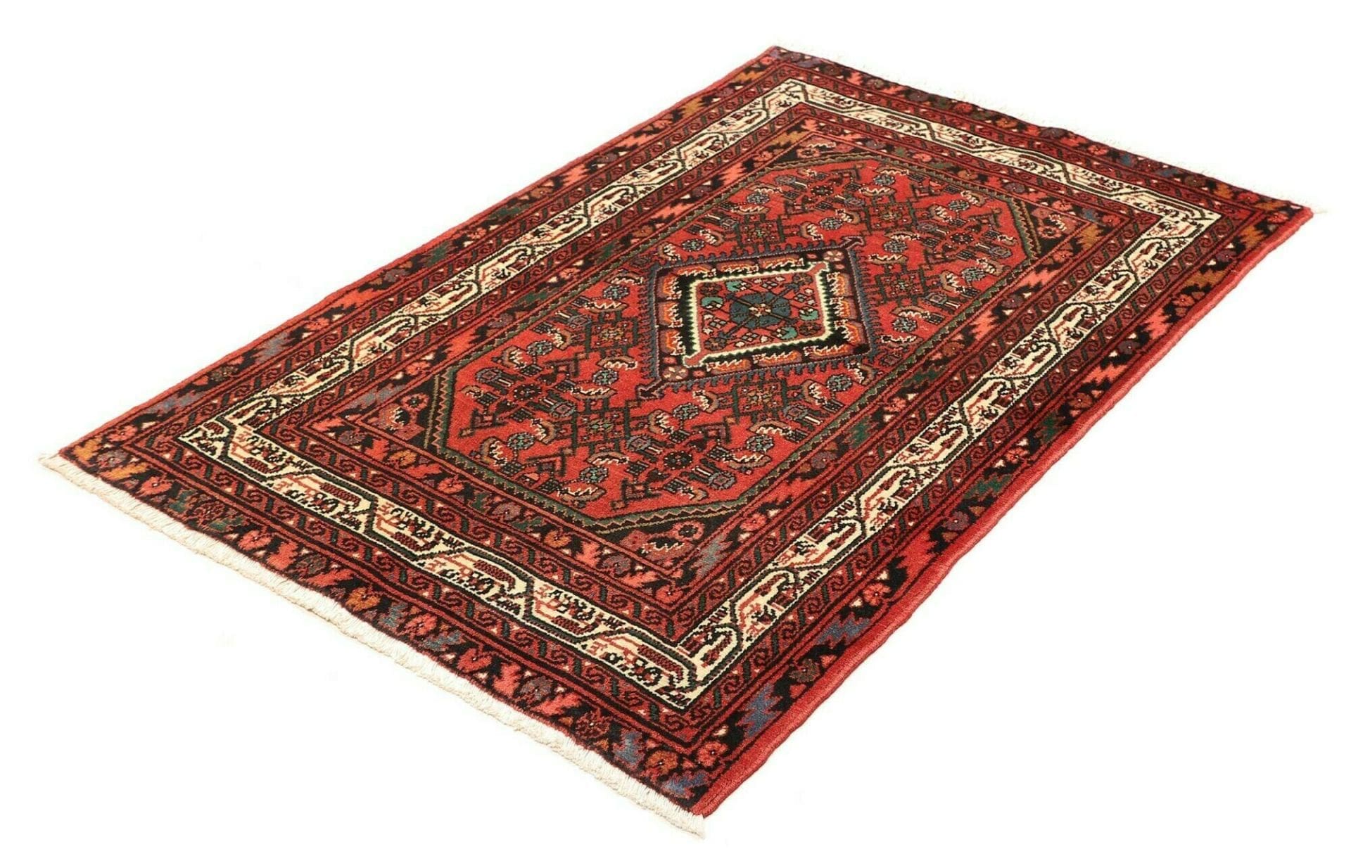 Handgeknüpfter Hamadan Herati Perserteppich 103 × 150 cm