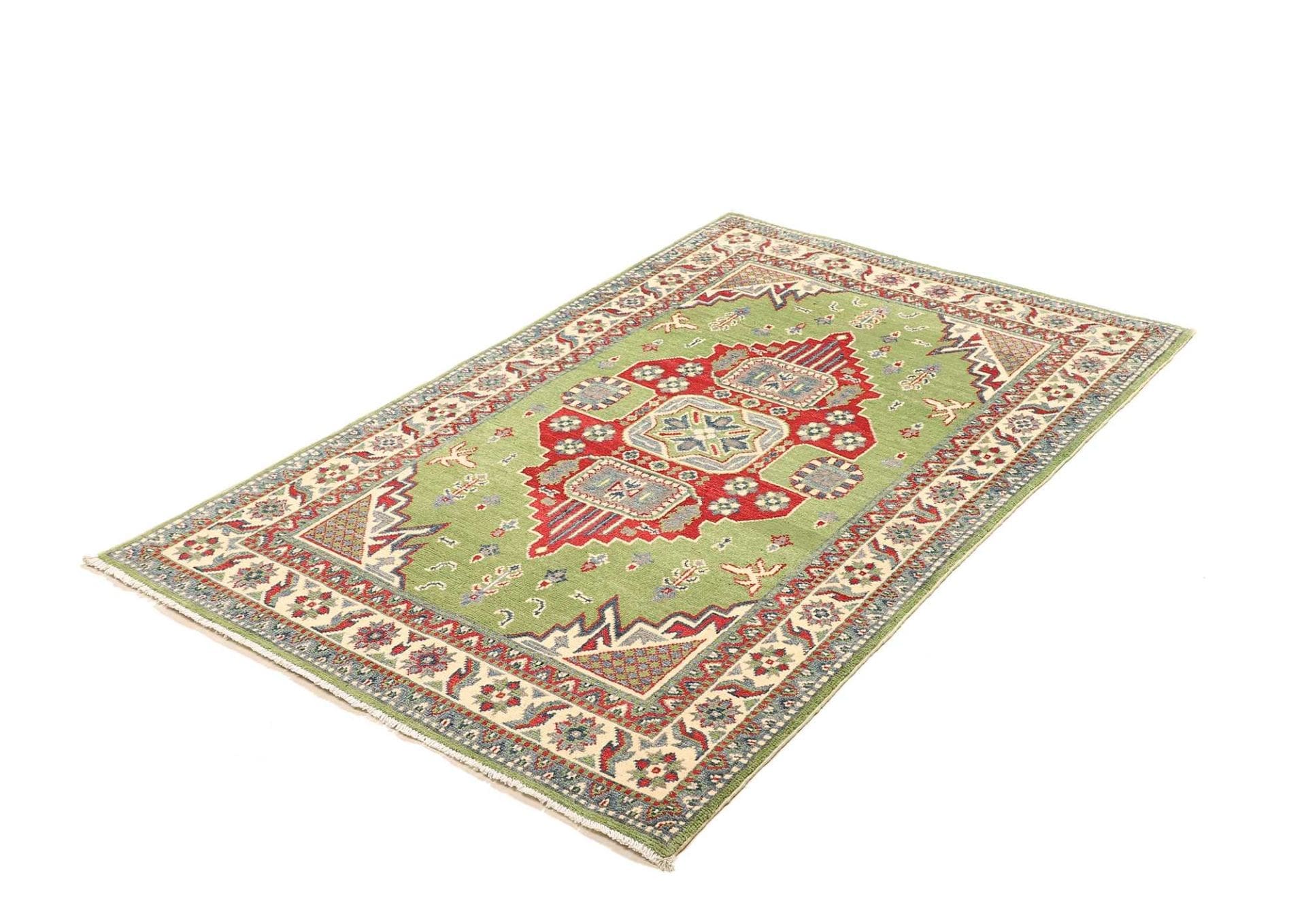 kazak-orientteppich-100-x-152-cm-geometrisches-muster-handgeknupft-1 Handgeknüpfter Kazak Orientteppich, 100 × 152 cm, Wolle