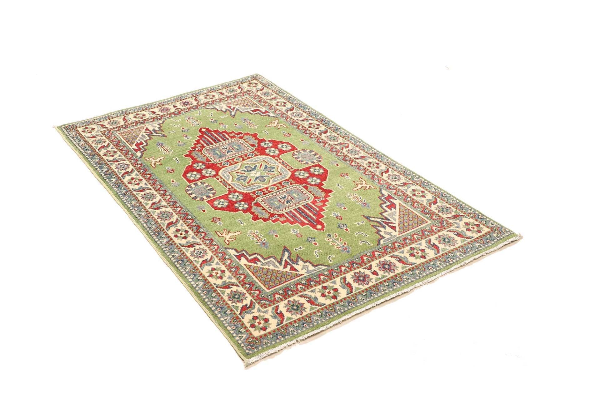 kazak-orientteppich-100-x-152-cm-geometrisches-muster-handgeknupft-2 Handgeknüpfter Kazak Orientteppich, 100 × 152 cm, Wolle