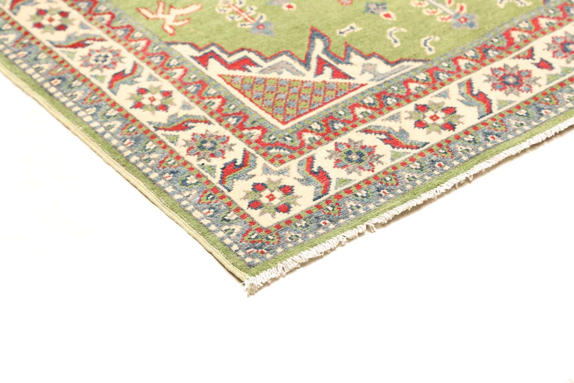 kazak-orientteppich-100-x-152-cm-geometrisches-muster-handgeknupft-4 Handgeknüpfter Kazak Orientteppich, 100 × 152 cm, Wolle