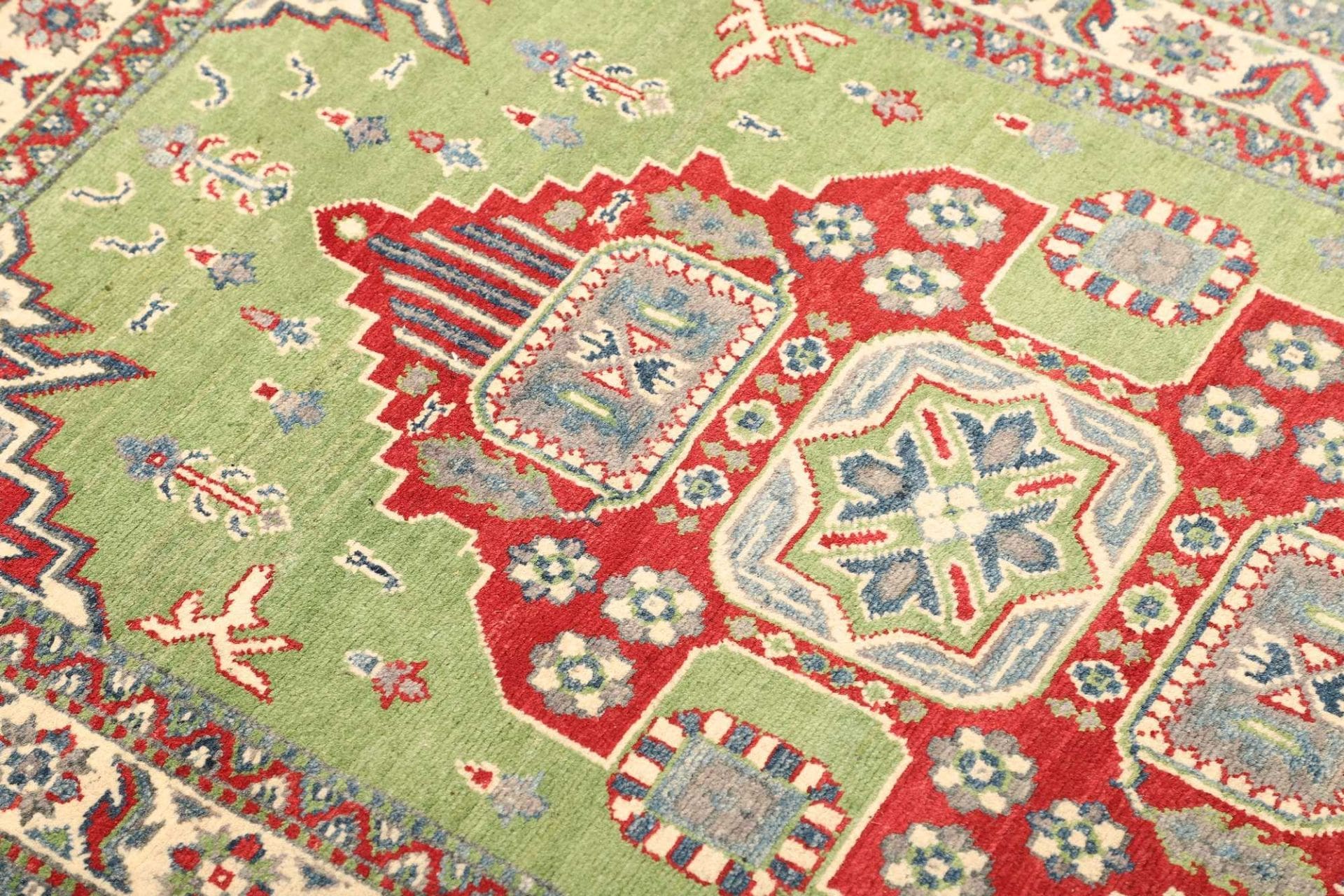 kazak-orientteppich-100-x-152-cm-geometrisches-muster-handgeknupft-6 Handgeknüpfter Kazak Orientteppich, 100 × 152 cm, Wolle