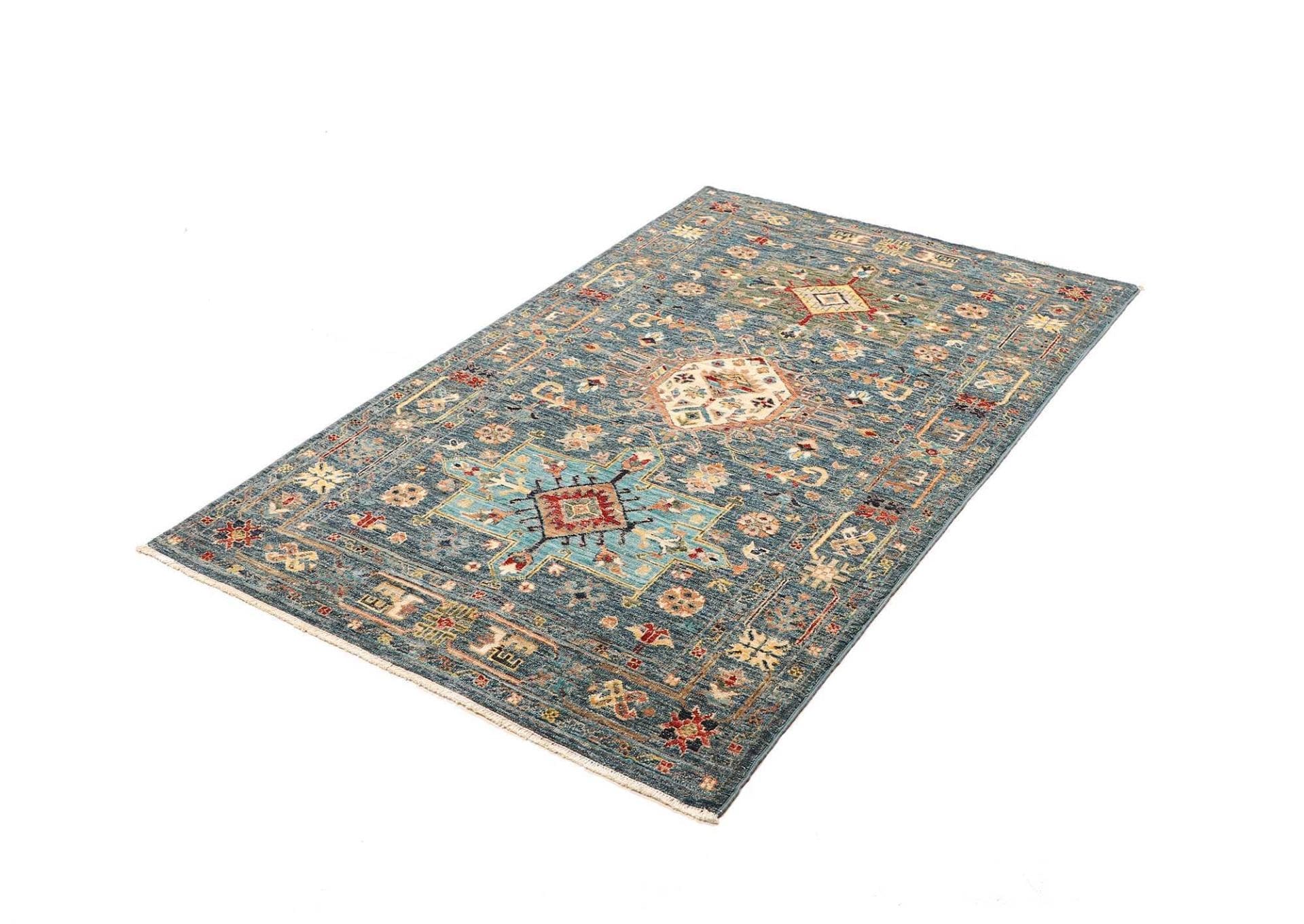 Samarkand Orientteppich 105 × 157 cm aus Wolle, handgeknüpft