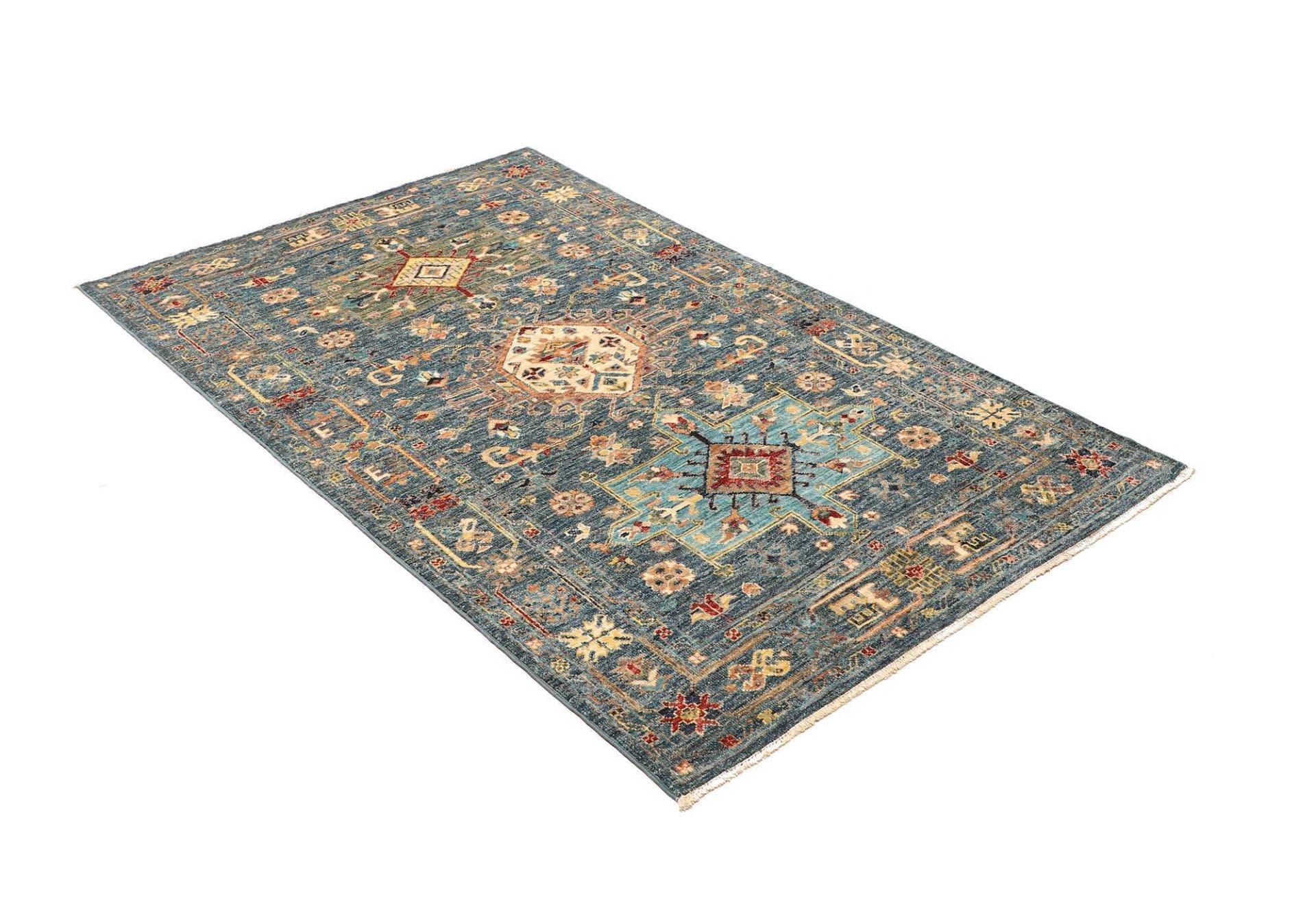 Samarkand Orientteppich 105 × 157 cm aus Wolle, handgeknüpft