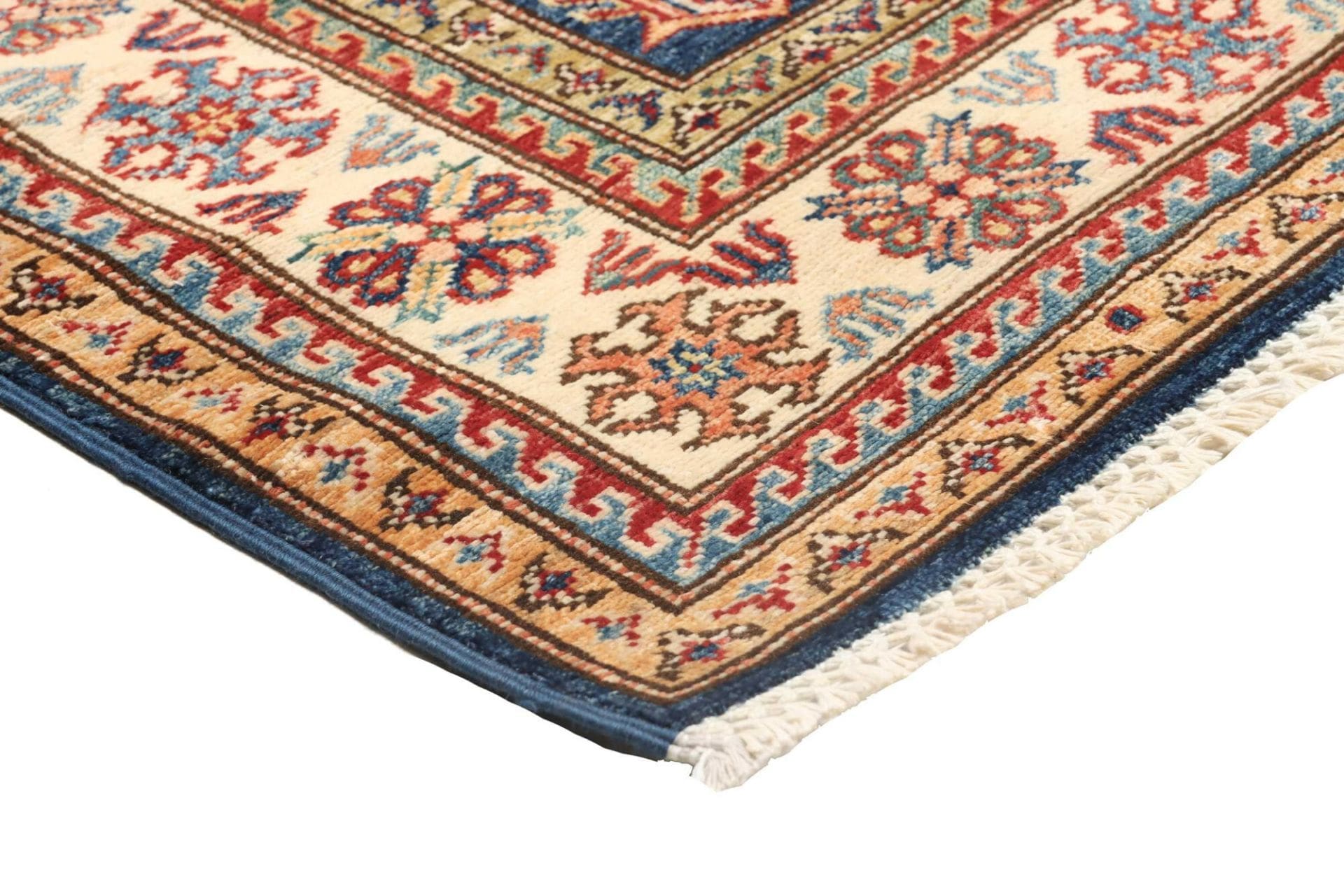 kazak-orientteppich-105-x-156cm-handgeknupft-geometrische-muster-4 Handgeknüpfter Kazak Orientteppich, 105 × 156 cm, Wolle