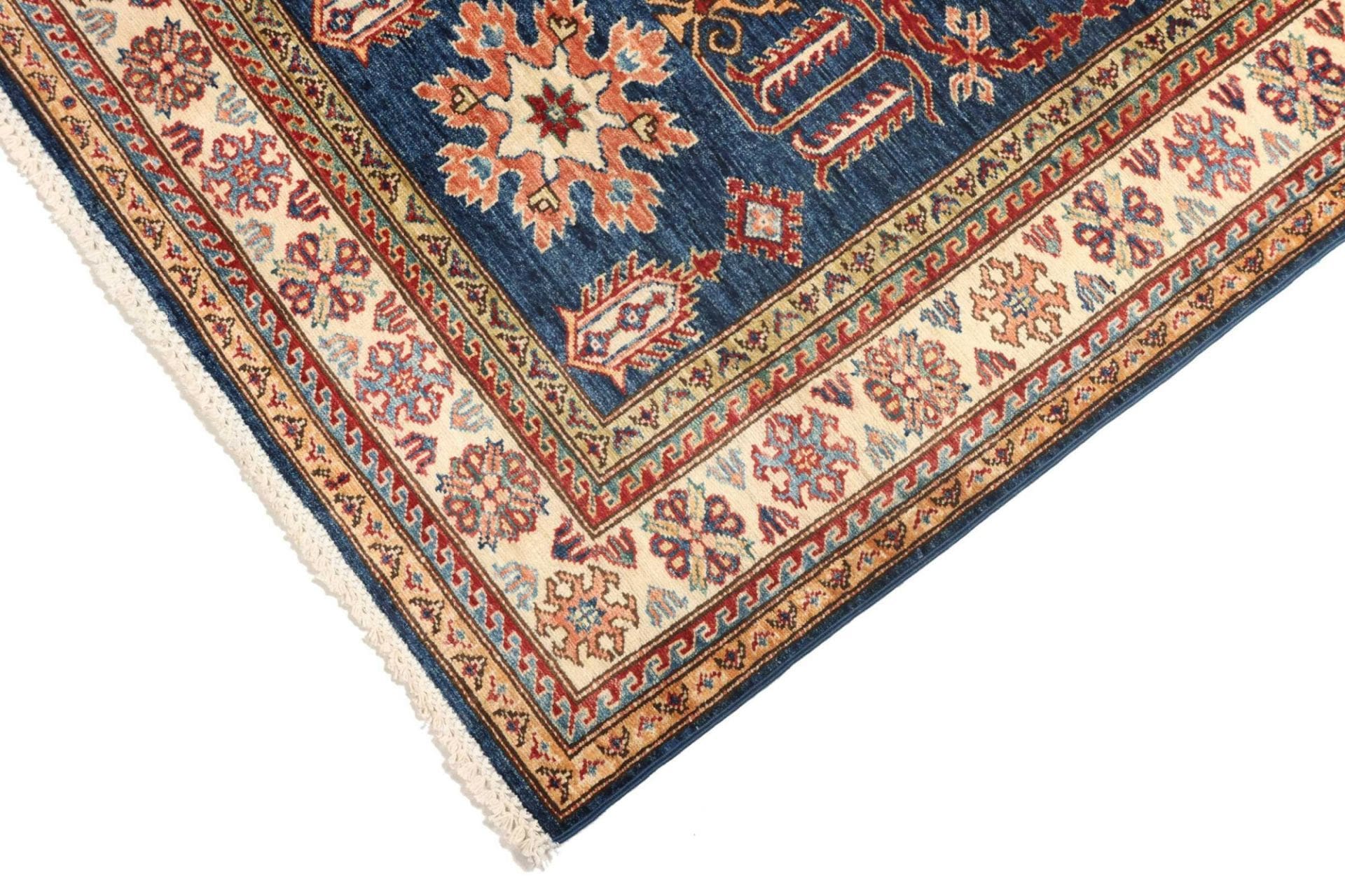 kazak-orientteppich-105-x-156cm-handgeknupft-geometrische-muster-5 Handgeknüpfter Kazak Orientteppich, 105 × 156 cm, Wolle
