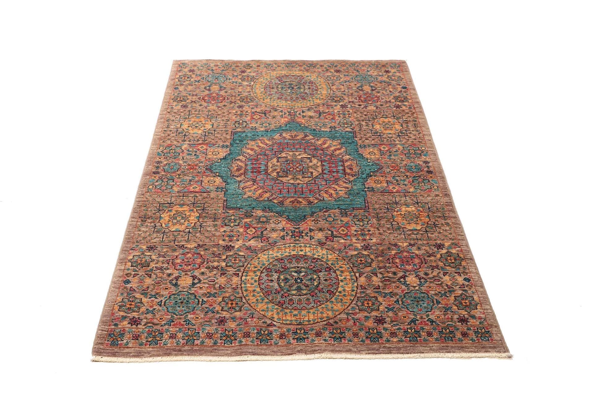 Mamluk Orientteppich 102 × 155 cm aus Wolle, handgeknüpft