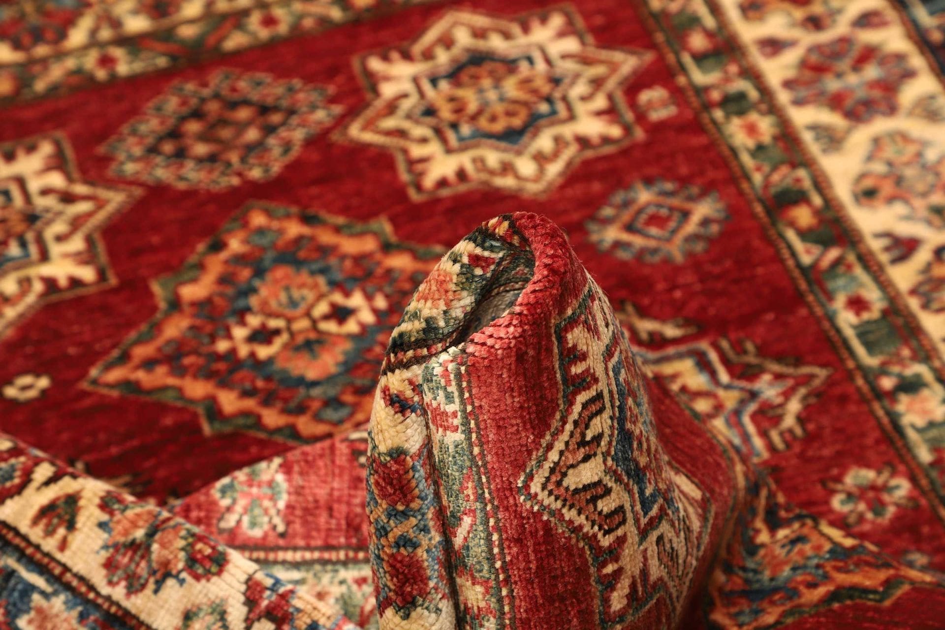 Kazak Orientteppich aus Pakistan, 103 × 140 cm