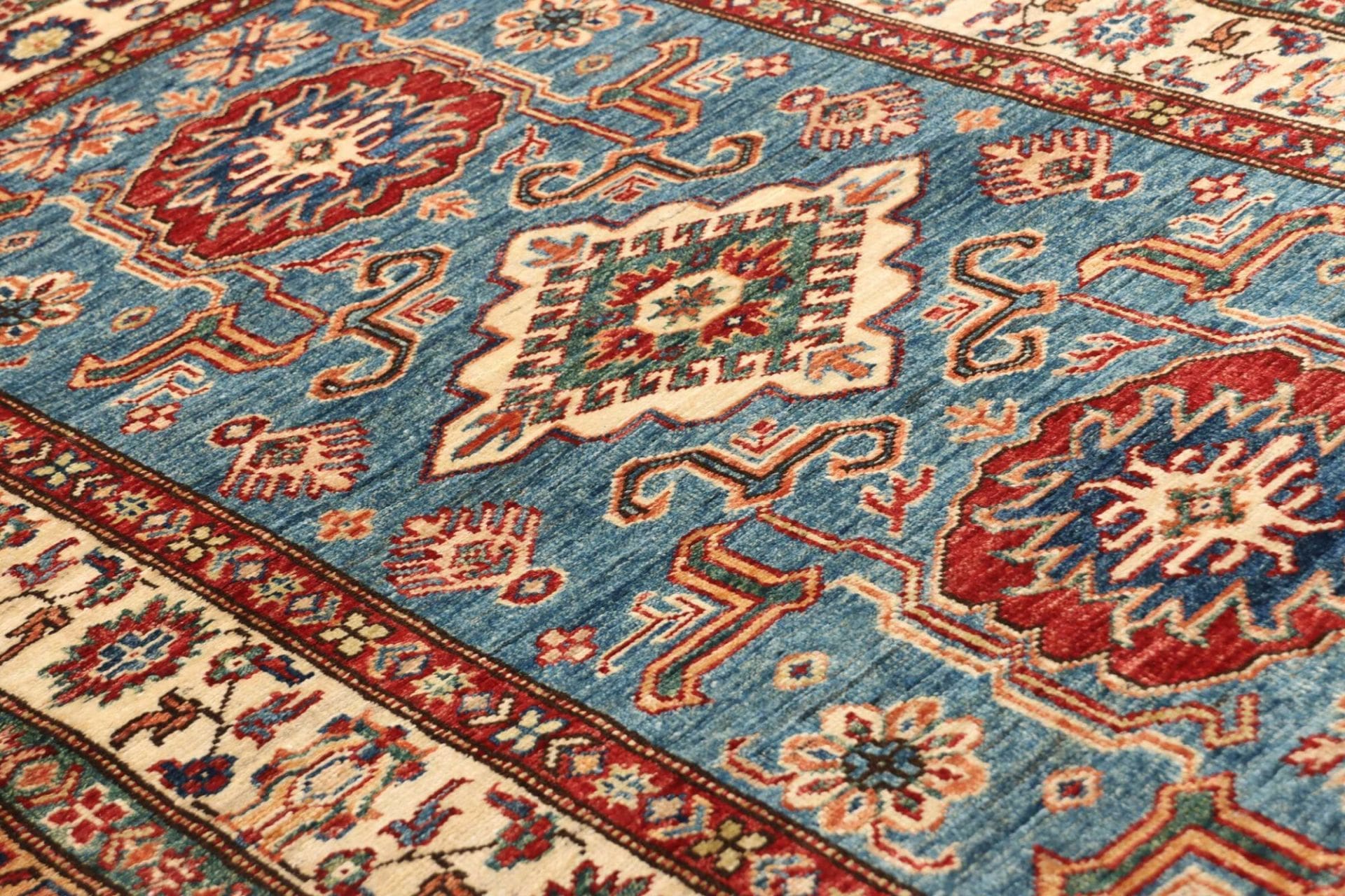 Kazak Orientteppich 102 × 152 cm aus Wolle, handgeknüpft
