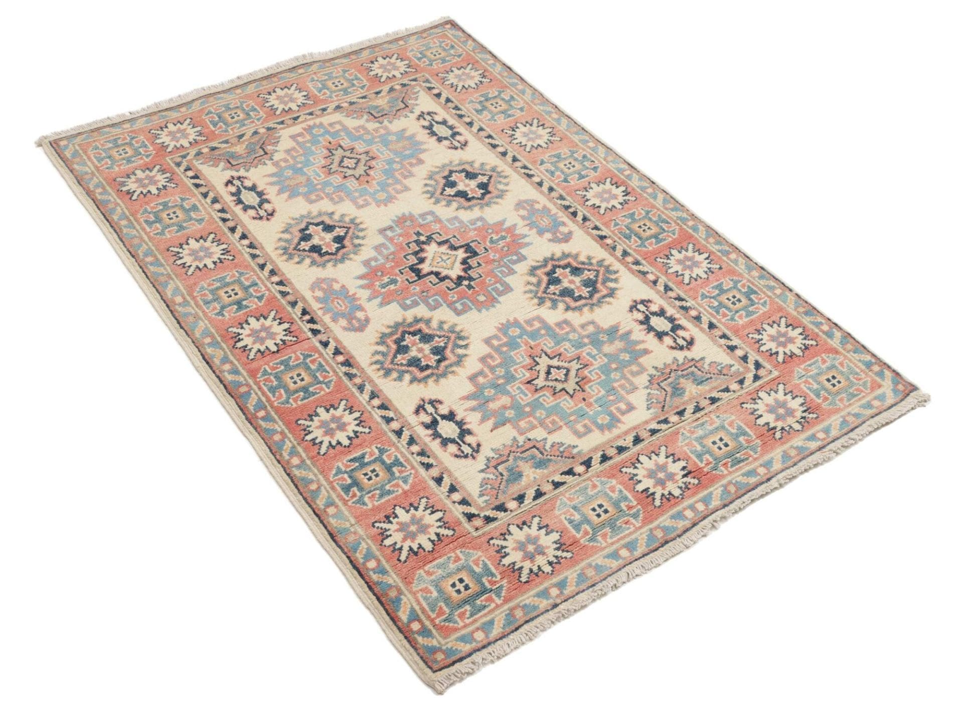 Kazak Orientteppich aus Pakistan, 90 × 131 cm