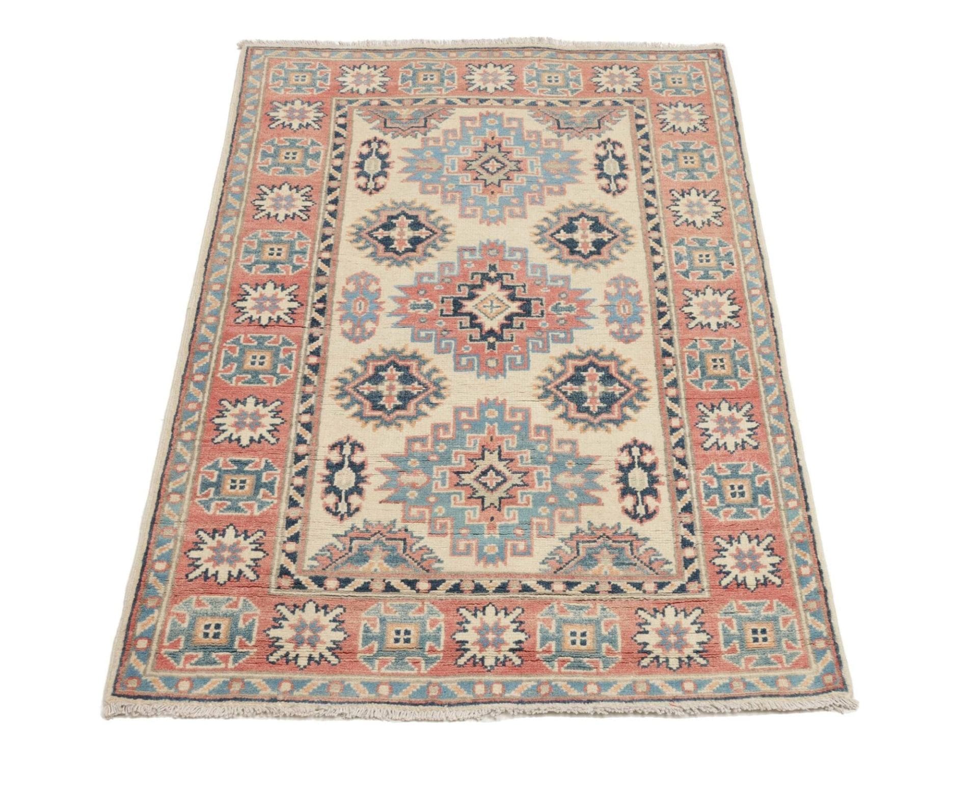 Kazak Orientteppich aus Pakistan, 90 × 131 cm