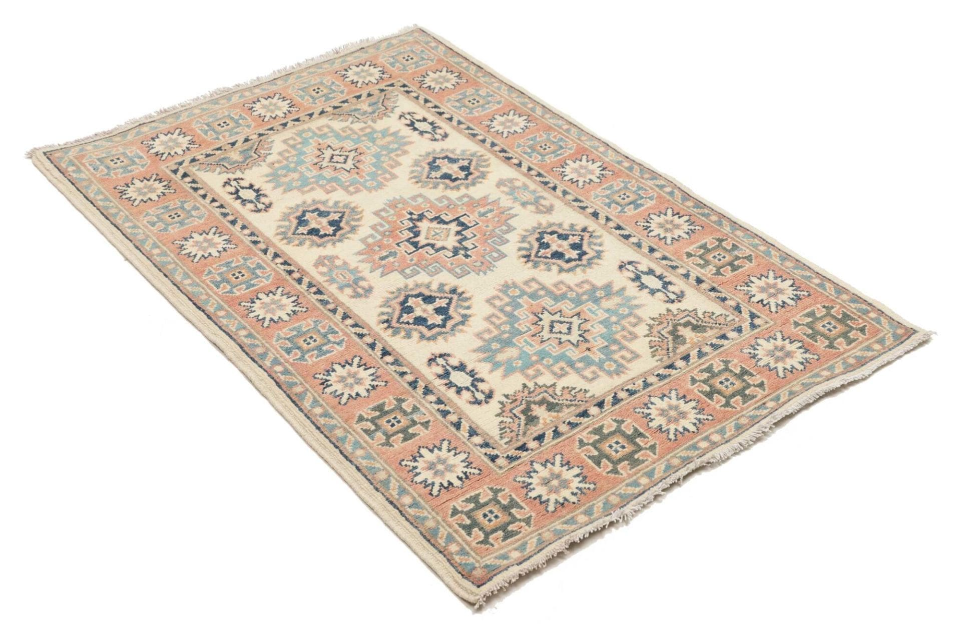 kazak-orientteppich-90-x-136-cm-handgeknupft-wolle-raritat-2 Handgeknüpfter Kazak Orientteppich, 90 × 136 cm, Wolle