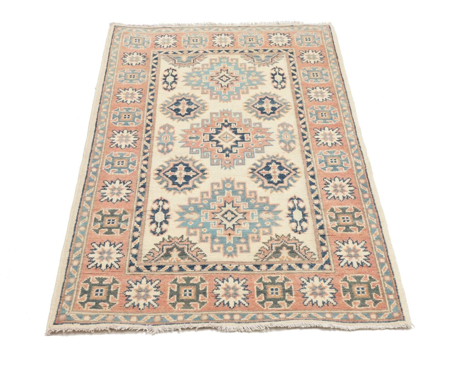 kazak-orientteppich-90-x-136-cm-handgeknupft-wolle-raritat-3 Handgeknüpfter Kazak Orientteppich, 90 × 136 cm, Wolle