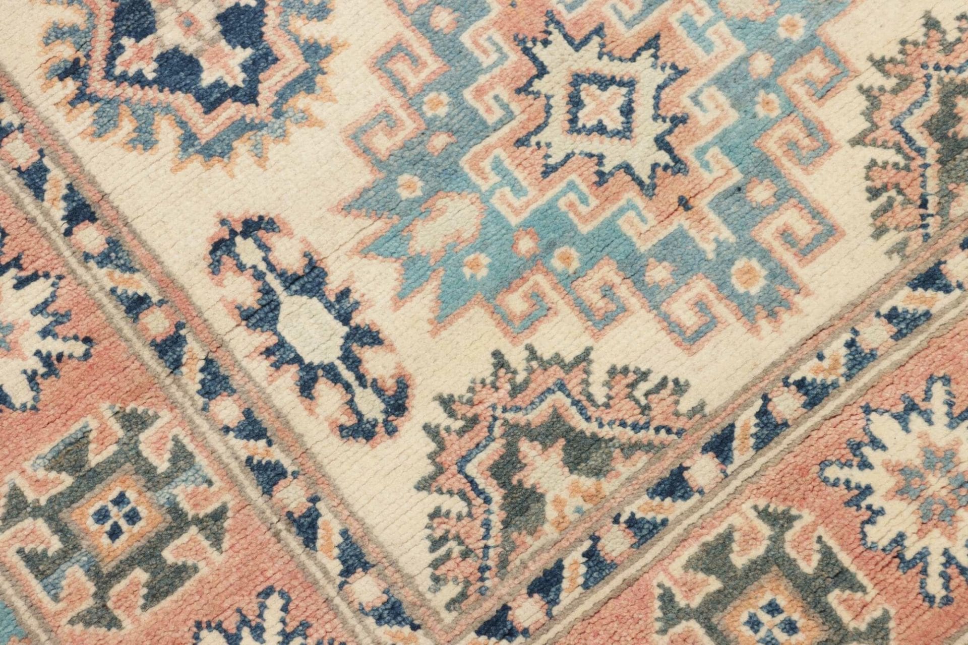 kazak-orientteppich-90-x-136-cm-handgeknupft-wolle-raritat-5 Handgeknüpfter Kazak Orientteppich, 90 × 136 cm, Wolle