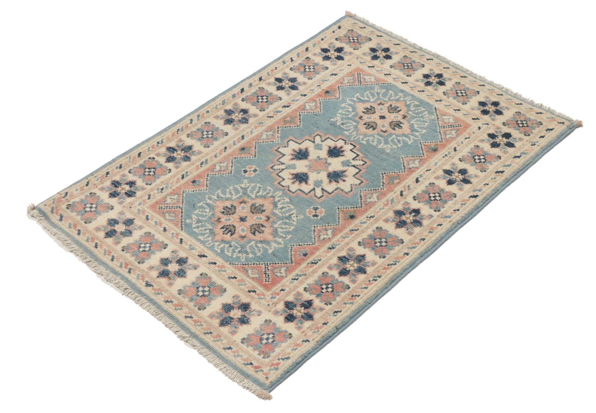 Kazak Orientteppich 66 × 92 cm aus Wolle, handgeknüpft