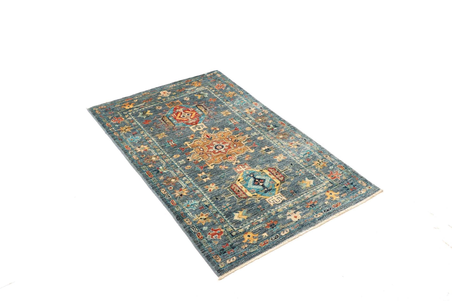 Handgeknüpfter Samarkand Orientteppich, 82 × 124 cm, Wolle