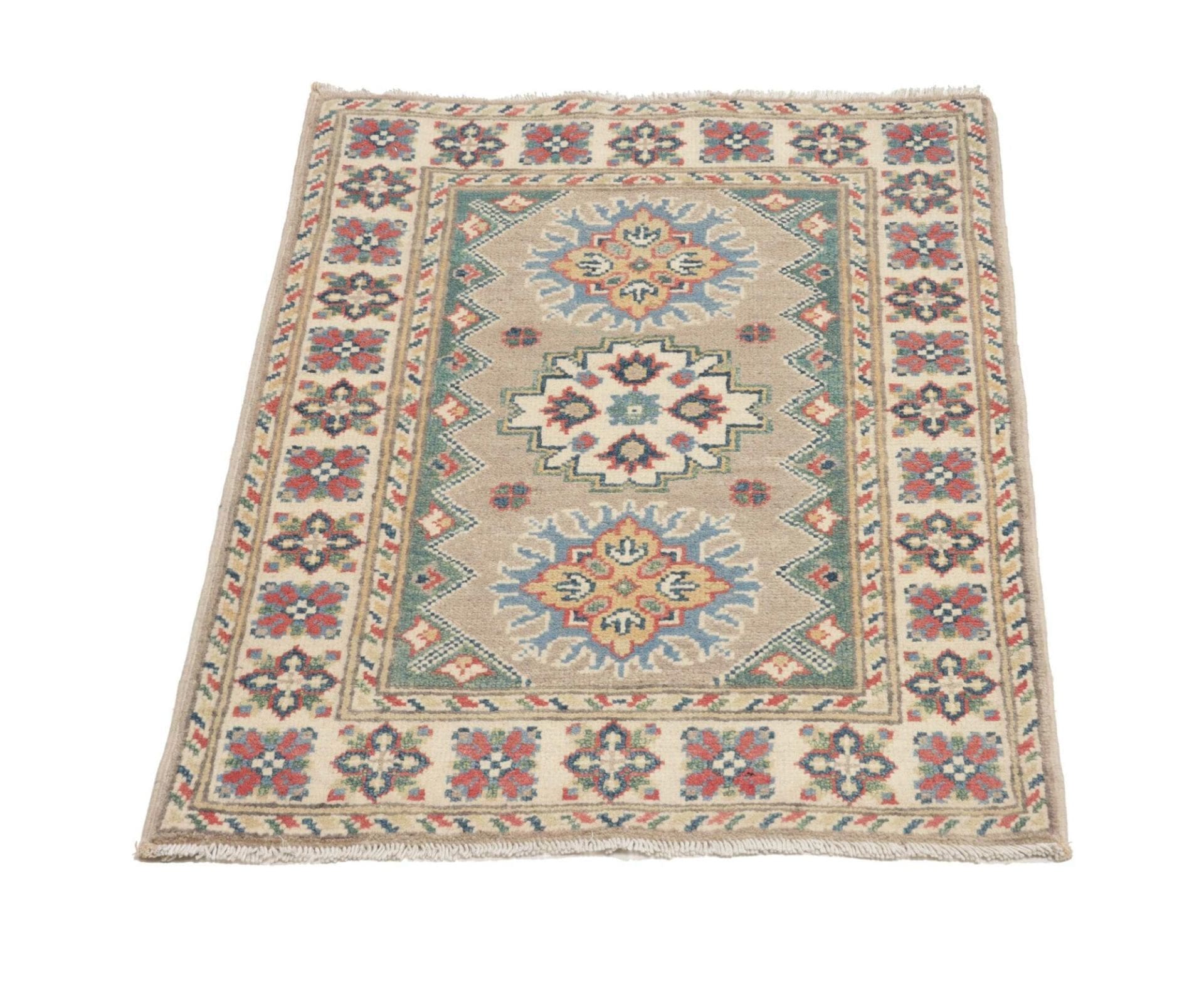 Kazak Orientteppich 65 × 95 cm aus Wolle, handgeknüpft