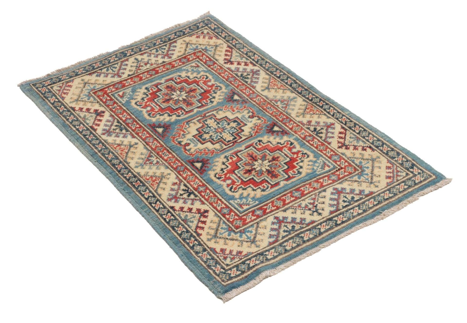 Handgeknüpfter Kazak Orientteppich, 64 × 92 cm, Wolle