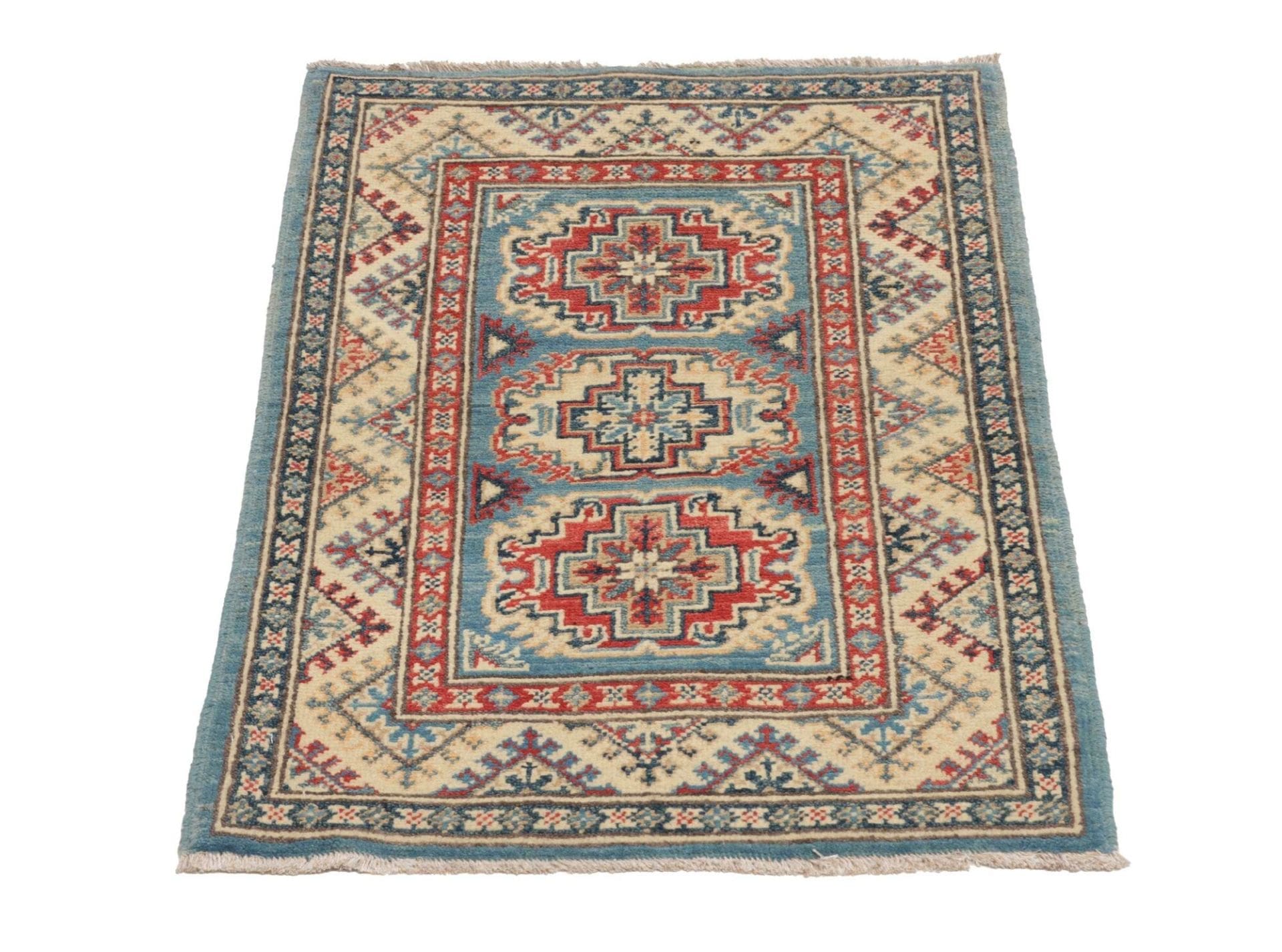Handgeknüpfter Kazak Orientteppich, 64 × 92 cm, Wolle