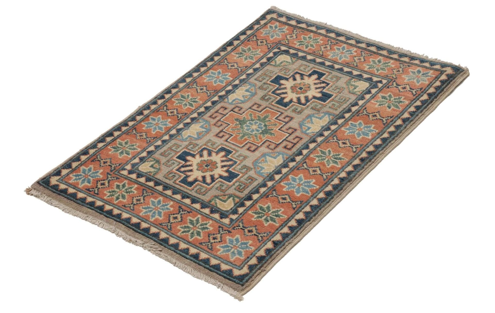 Handgeknüpfter Kazak Orientteppich, 65 × 94 cm, Wolle