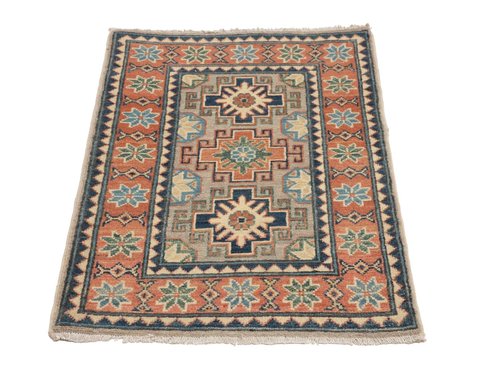 Handgeknüpfter Kazak Orientteppich, 65 × 94 cm, Wolle