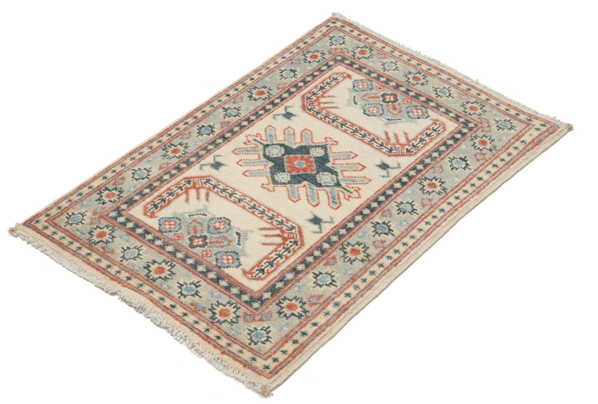 Handgeknüpfter Kazak Orientteppich, 63 × 90 cm, Wolle