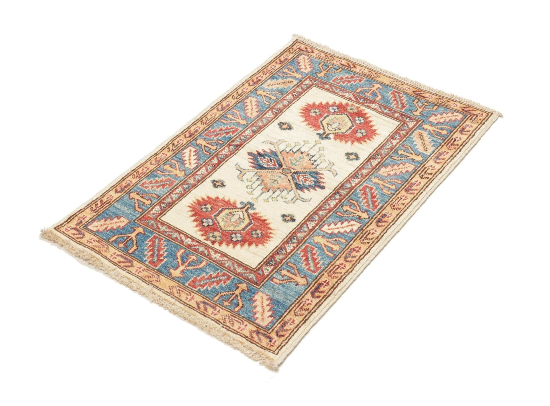 Kazak Orientteppich 65 × 89 cm aus Wolle, handgeknüpft