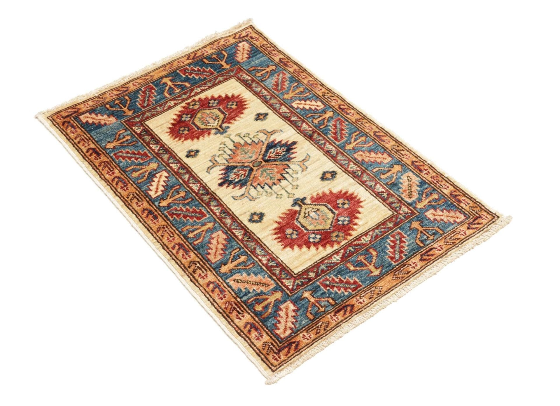 Kazak Orientteppich 65 × 89 cm aus Wolle, handgeknüpft